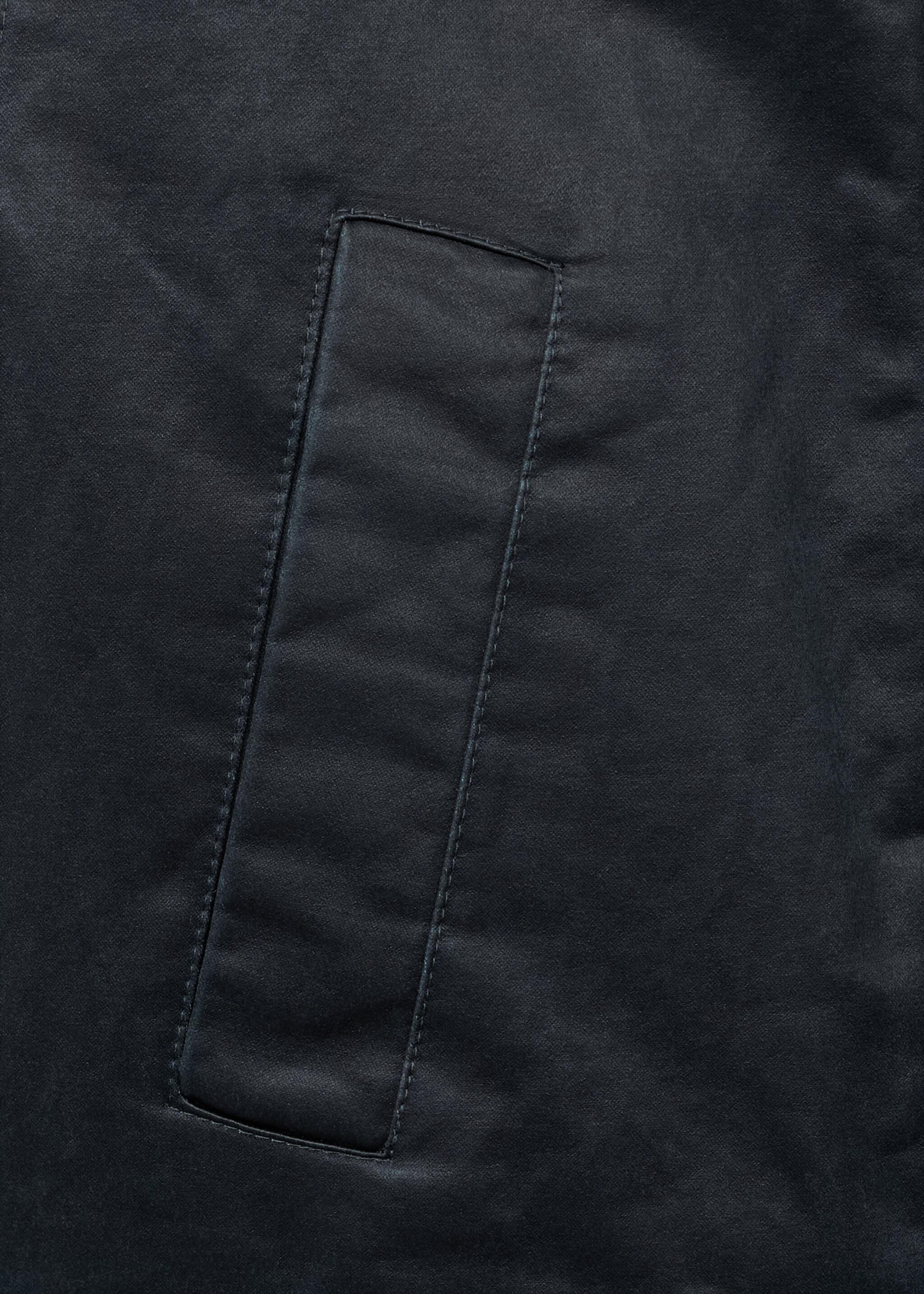 Waxed-effect parka - Details of the article 0, Navy. Ref: 17035141-00.