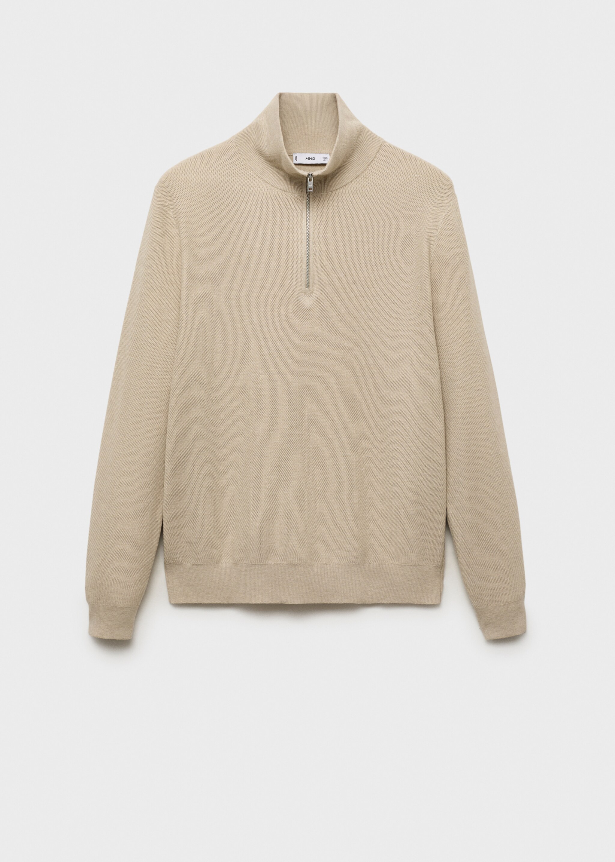 Microstructure sweater with zipper collar - Article without model