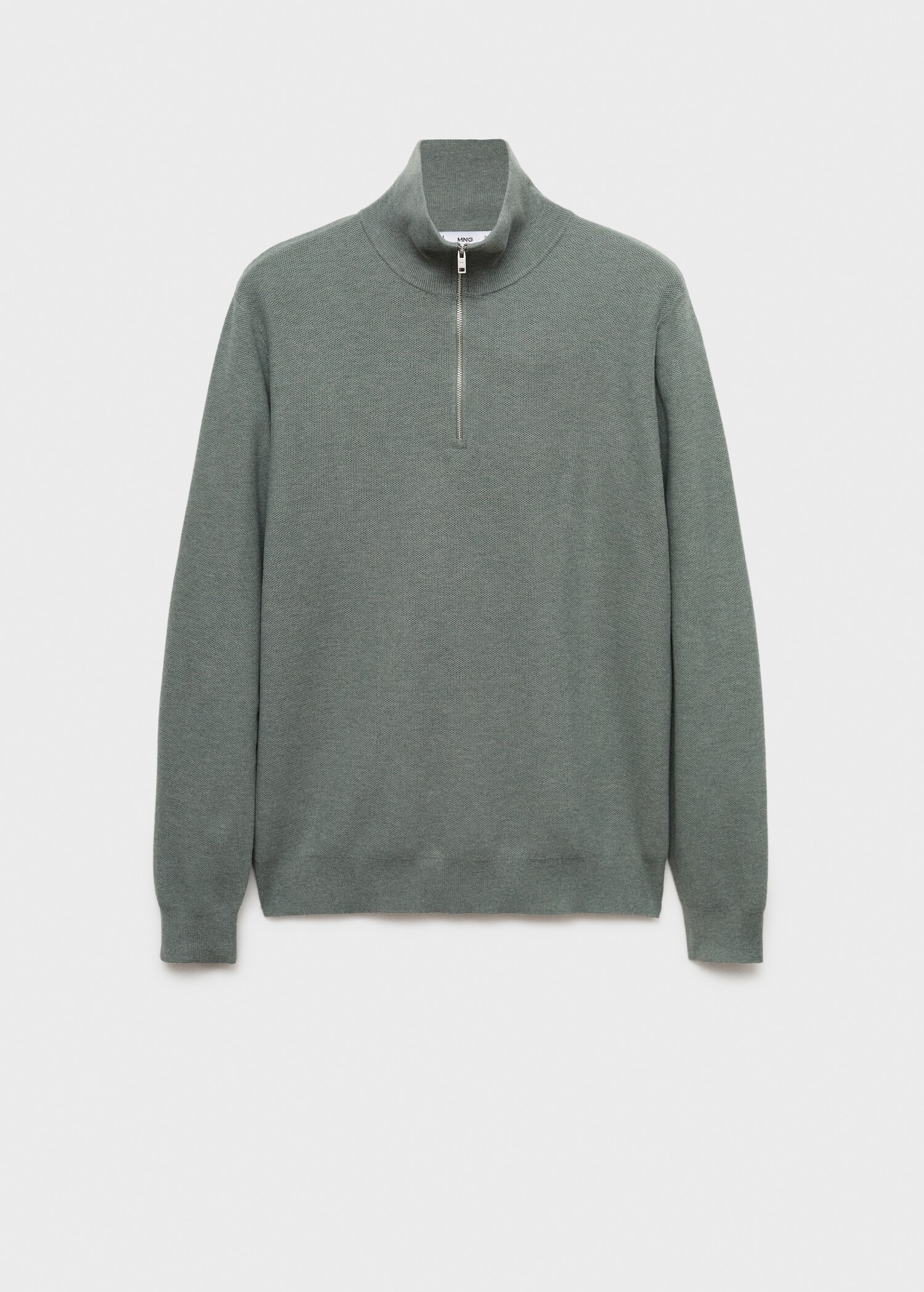 Microstructure sweater with zipper collar - Article without model