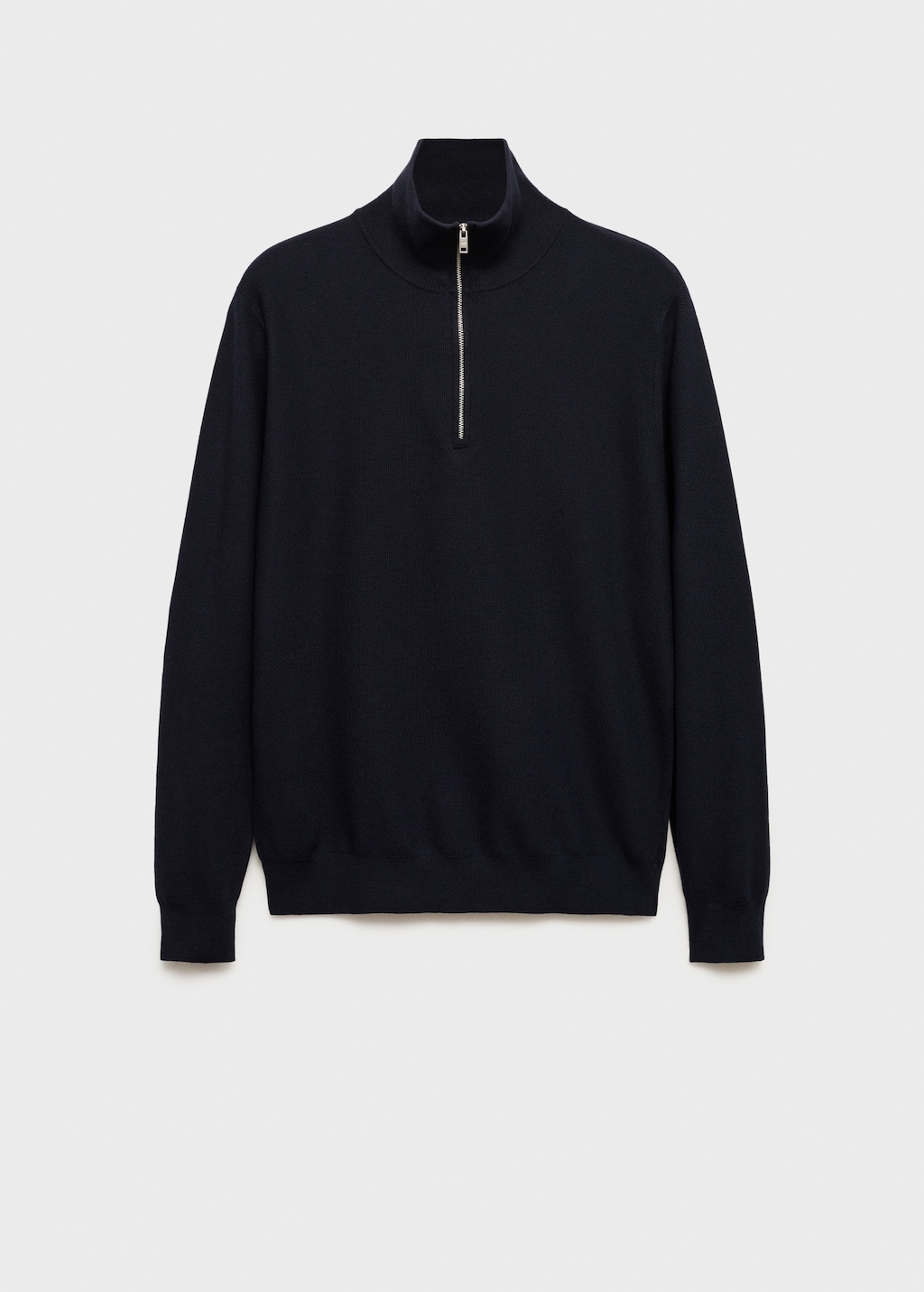 Microstructure sweater with zipper collar - Men | MANGO USA
