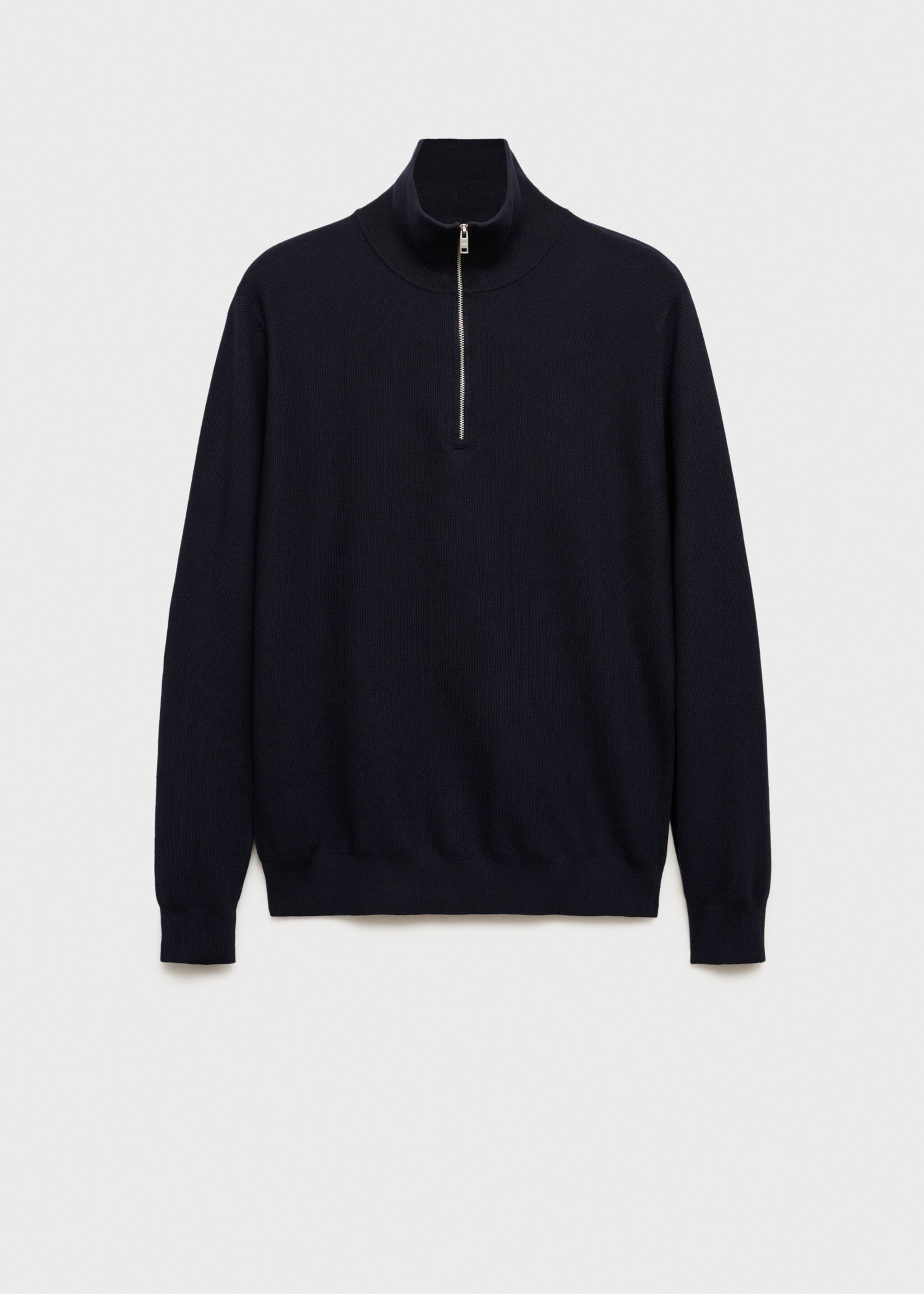 Microstructure sweater with zipper collar - Article without model