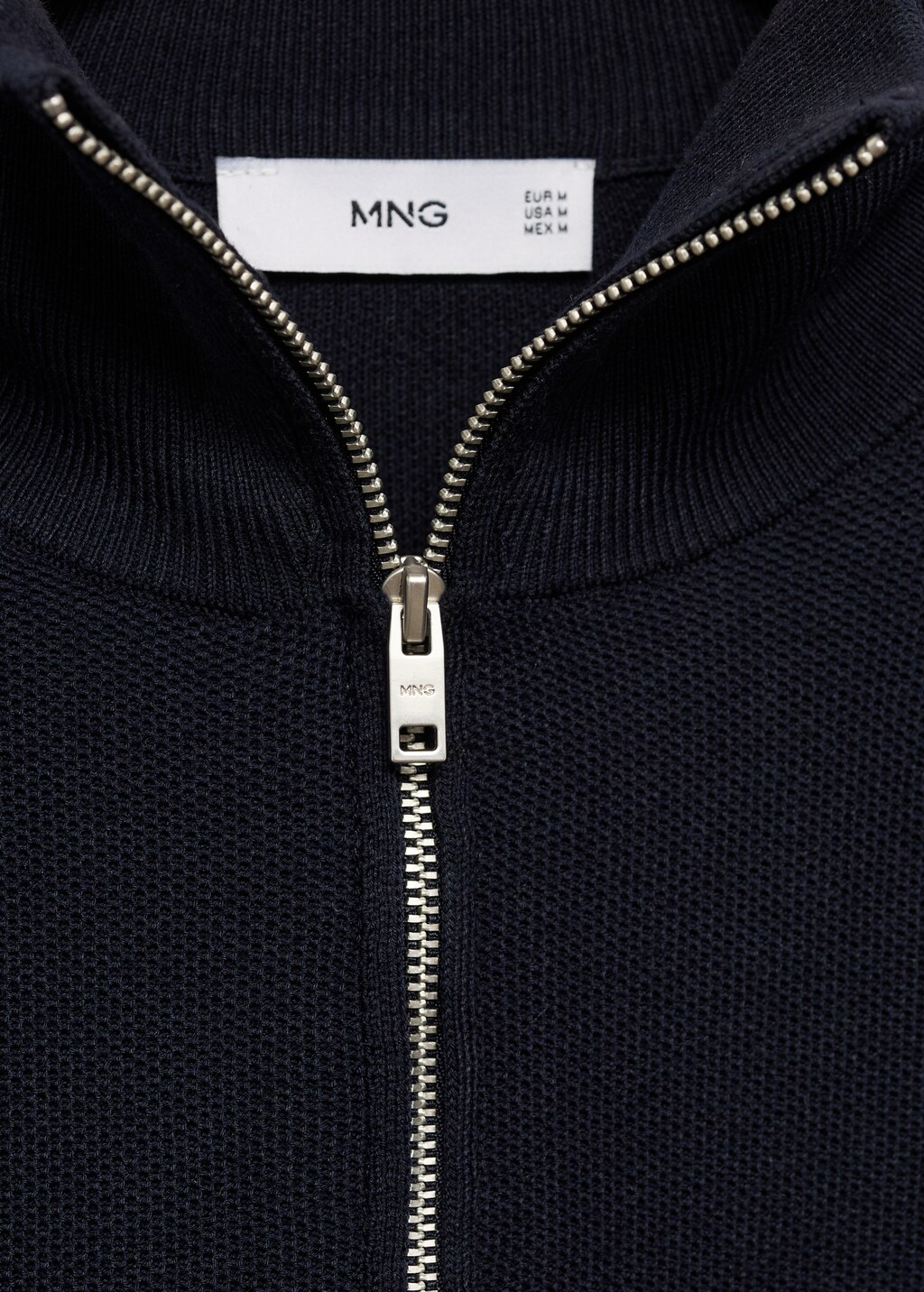 Microstructure sweater with zipper collar - Men | MANGO Netherlands