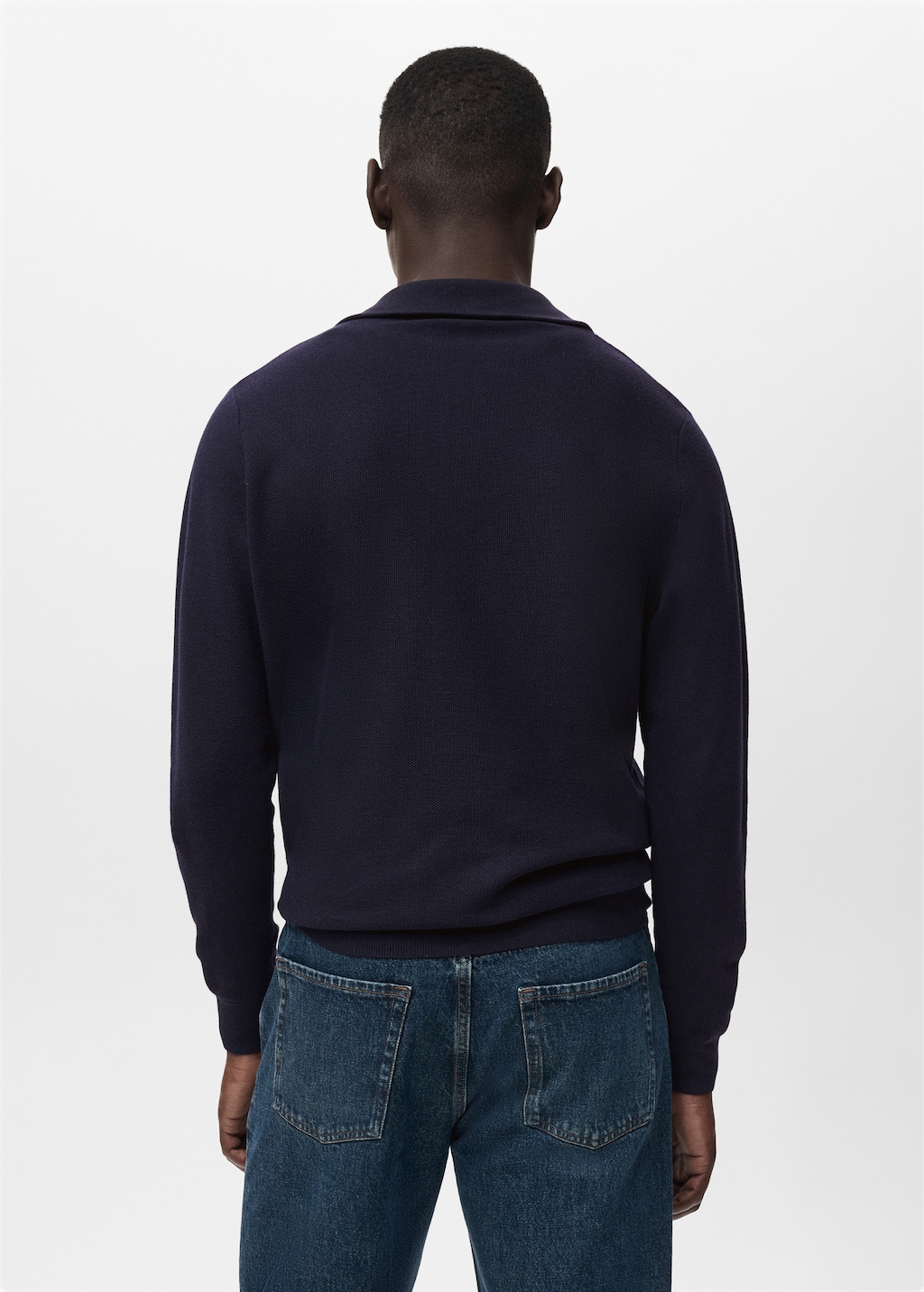 Microstructure sweater with zipper collar - Men | MANGO Netherlands