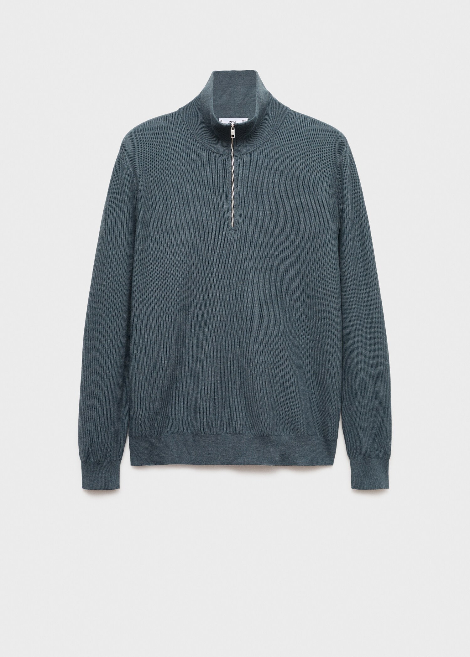 Microstructure sweater with zipper collar - Article without model
