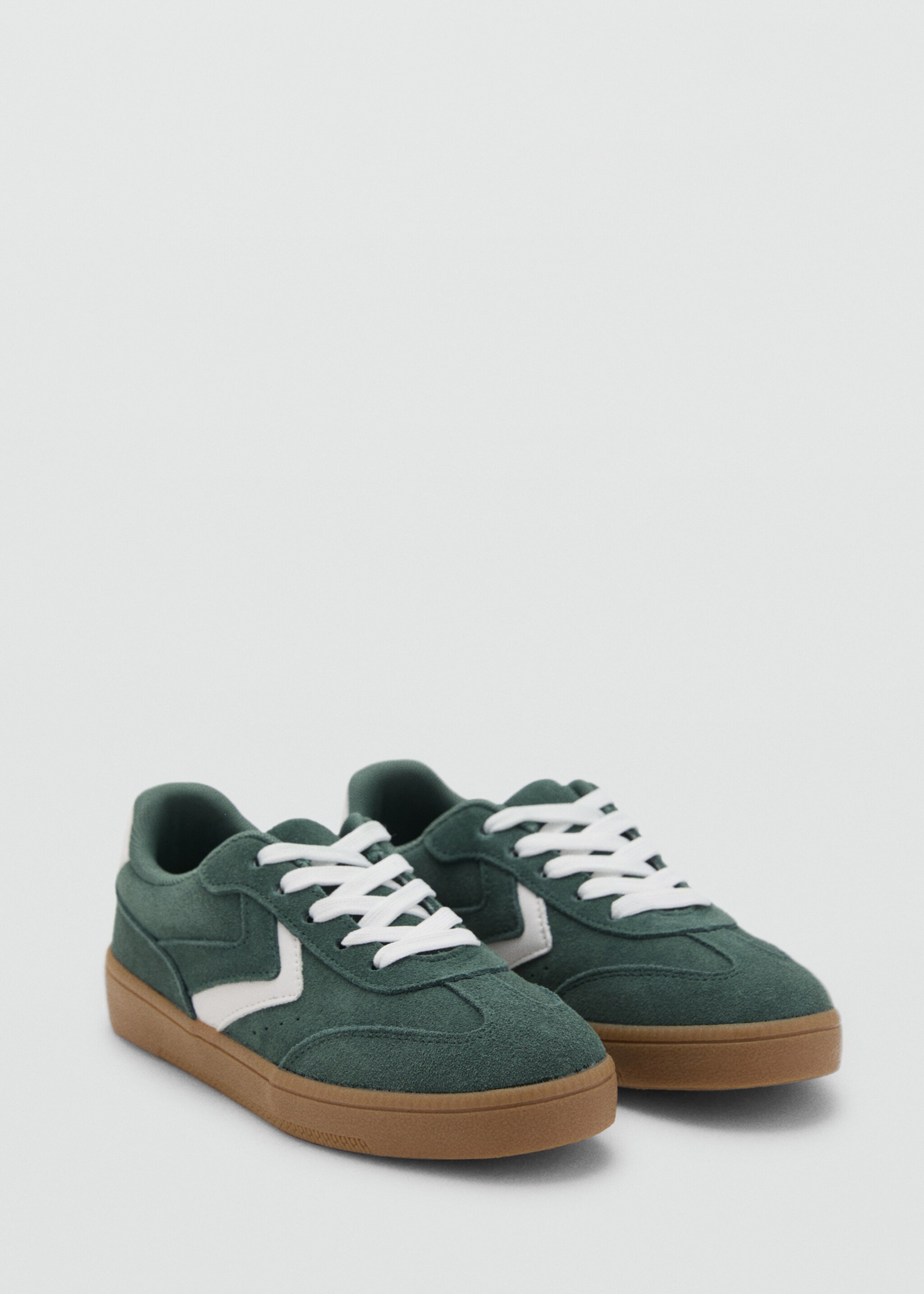 Combined leather trainers - Medium plane, Dark Green. Ref: 17035147-00.