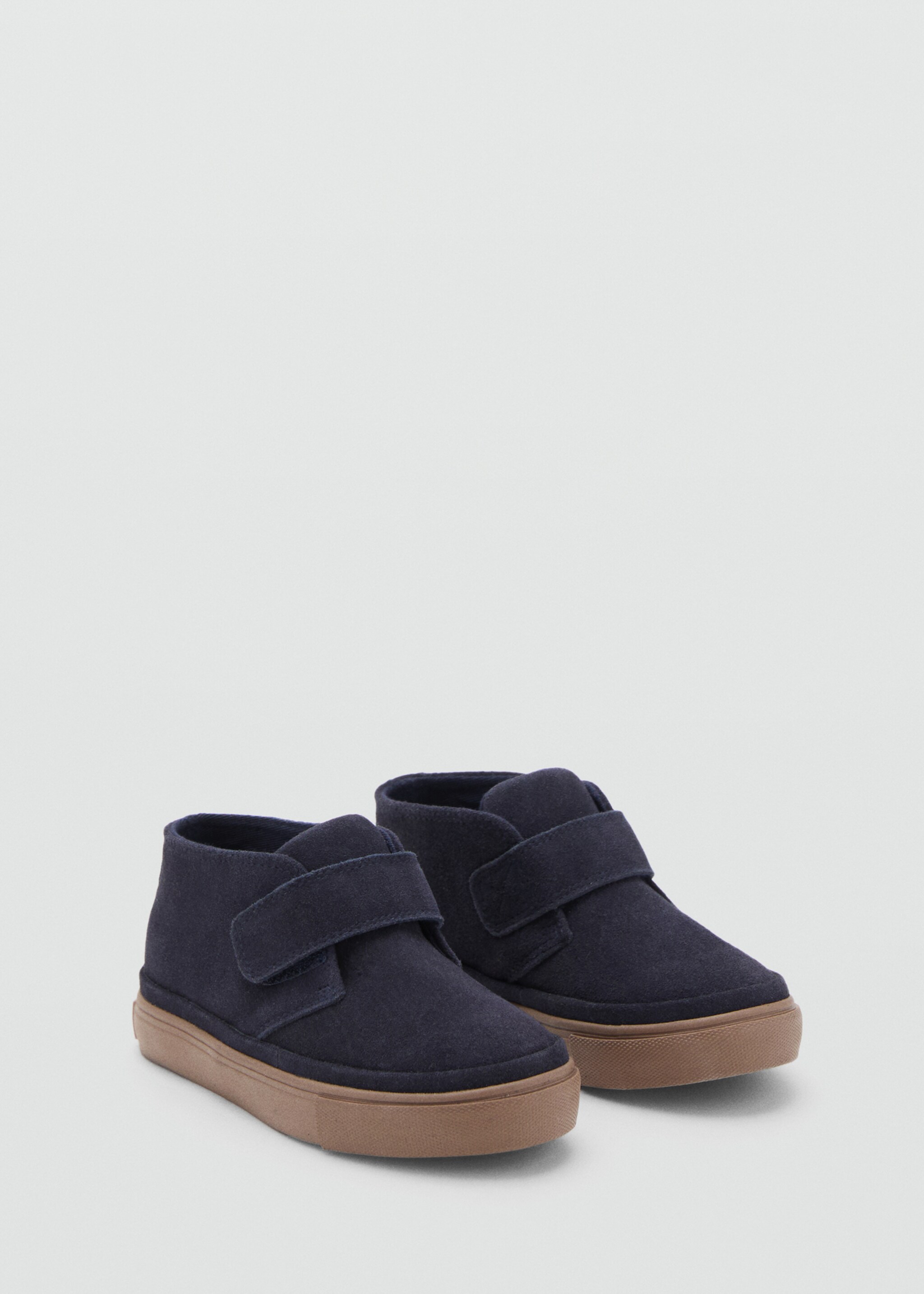 Chaussures cuir Velcro - Plan moyen, Bleu. Ref: 17035148-00.