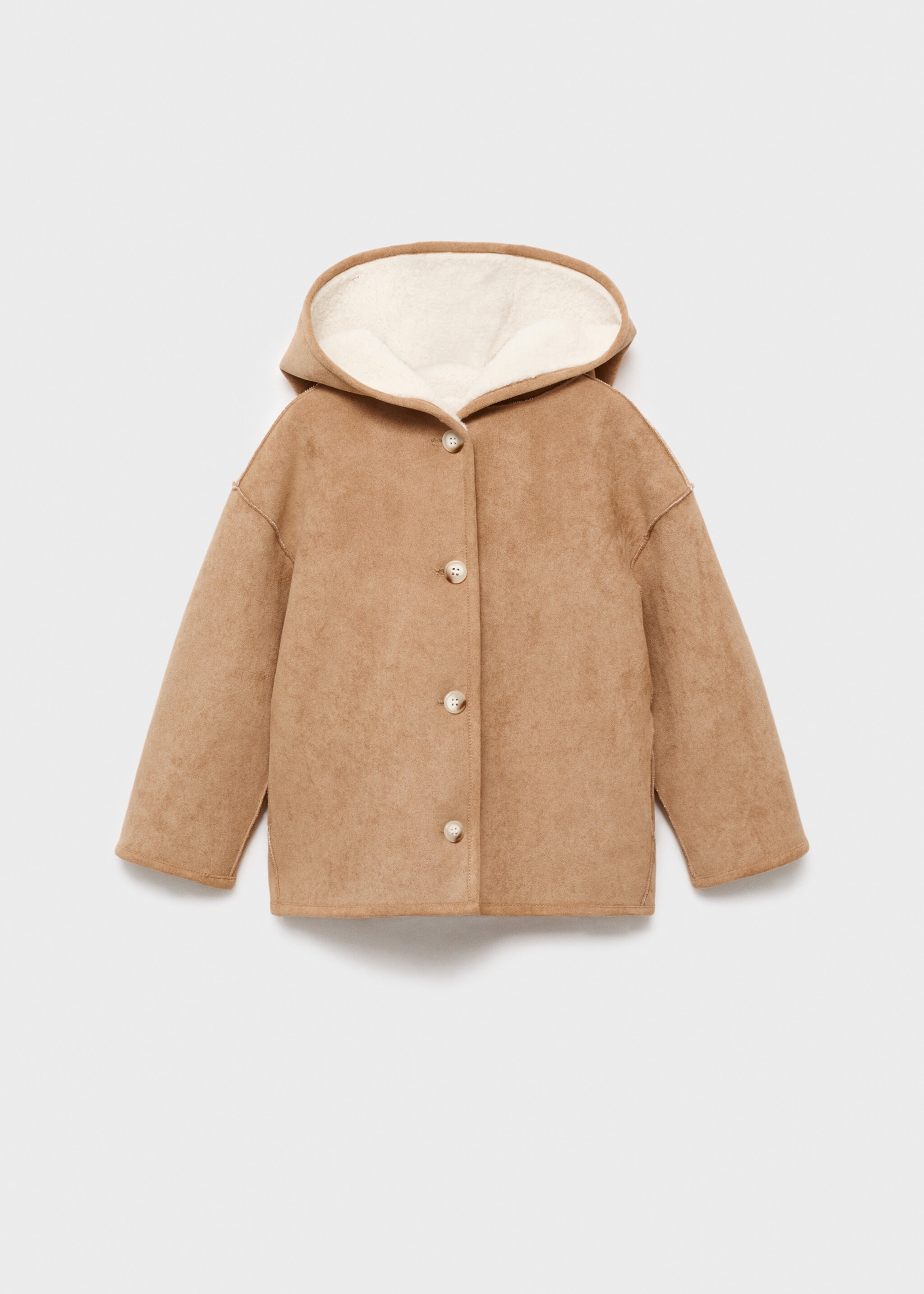 Manteau imitation mouton réversible - Article sans modèle, Marron moyen. Ref: 17035150-00.