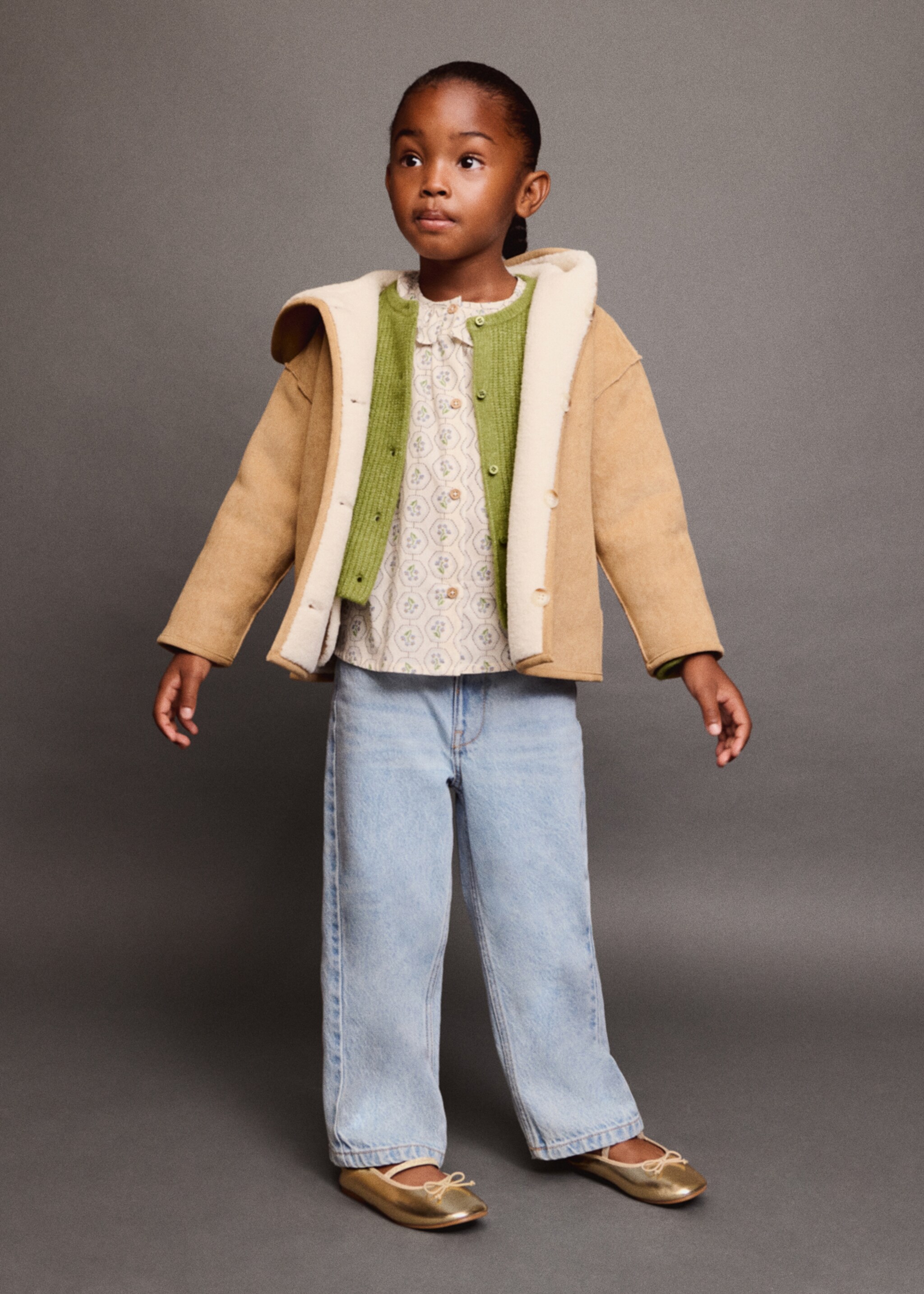 Reversible shearling coat - Details of the article 5, Medium Brown. Ref: 17035150-00.