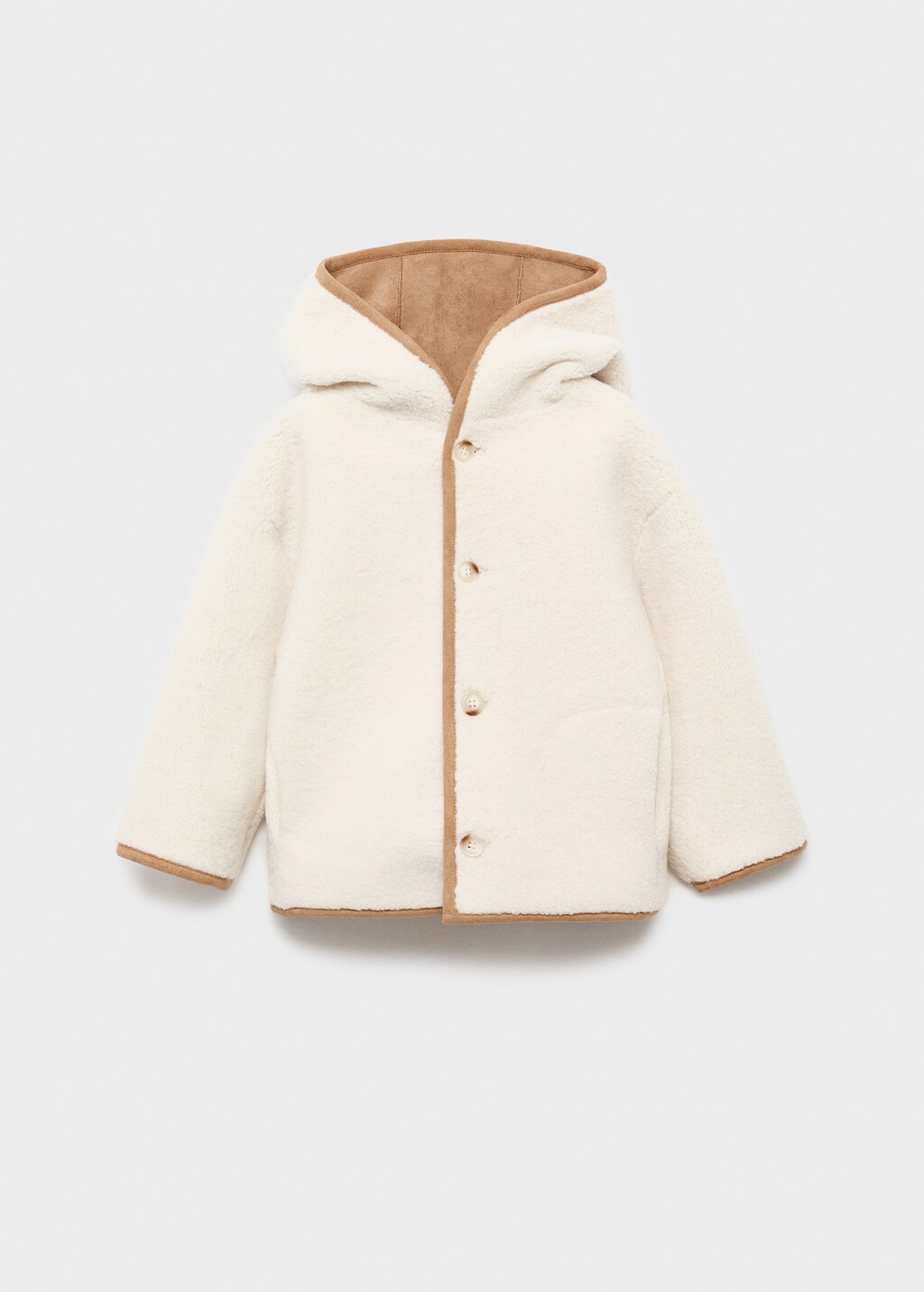 Reversible double-faced teddy coat