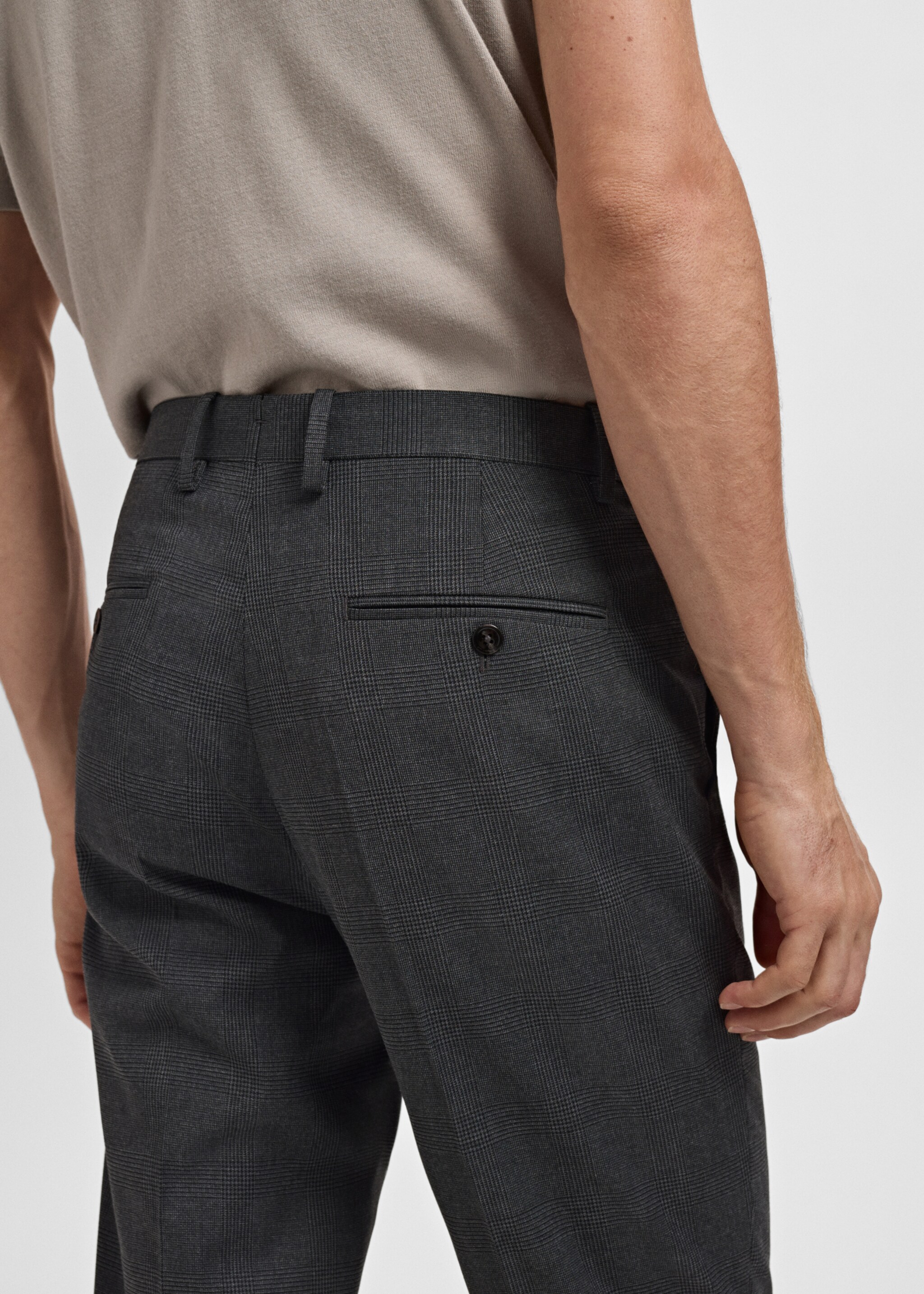 Milan slim-fit suit trousers - Details of the article 2, Dark Heather Grey. Ref: 17035153-00.