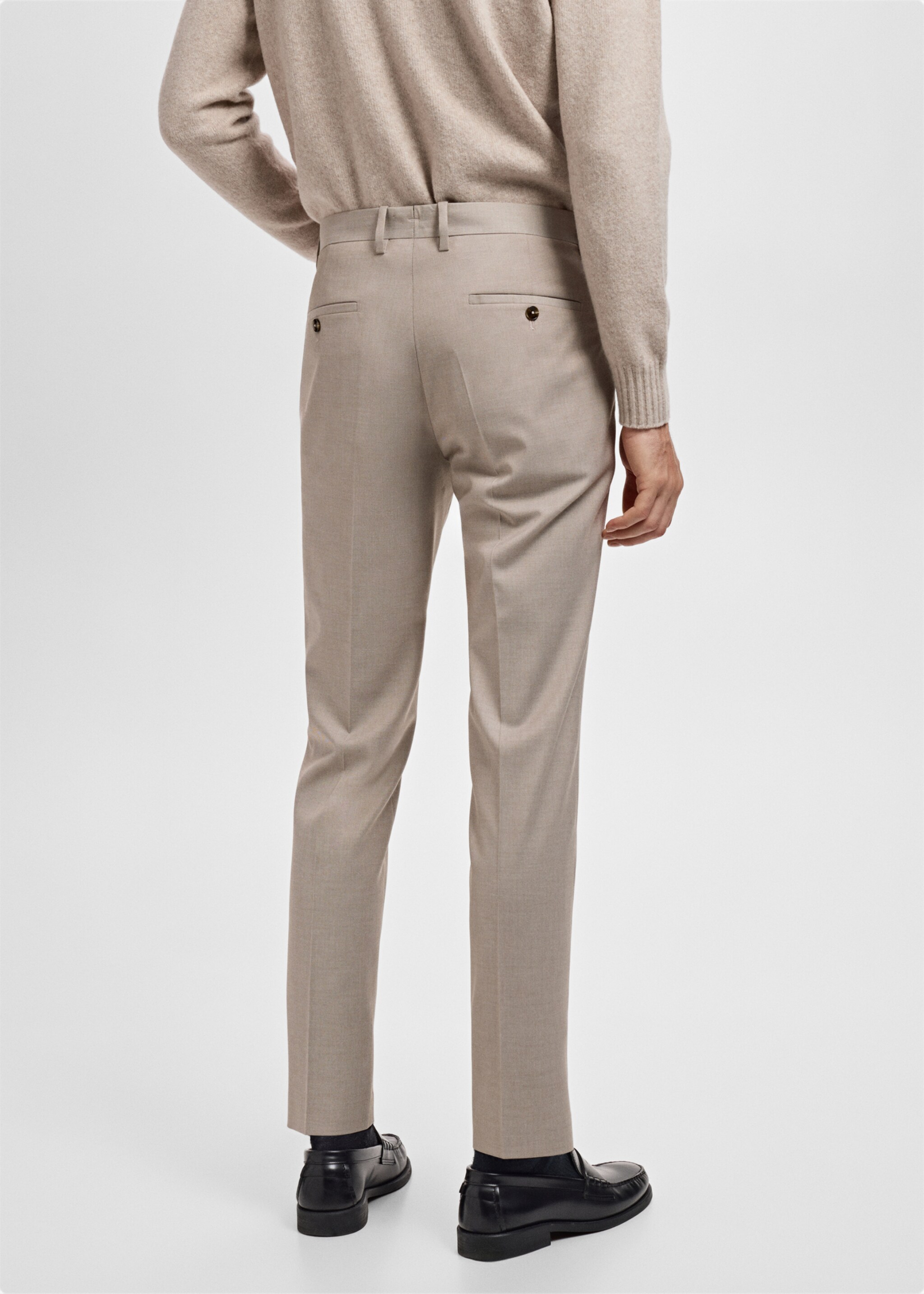 Pantalon costume Paris coupe slim - Verso de l’article, Sable. Ref: 17035154-00.