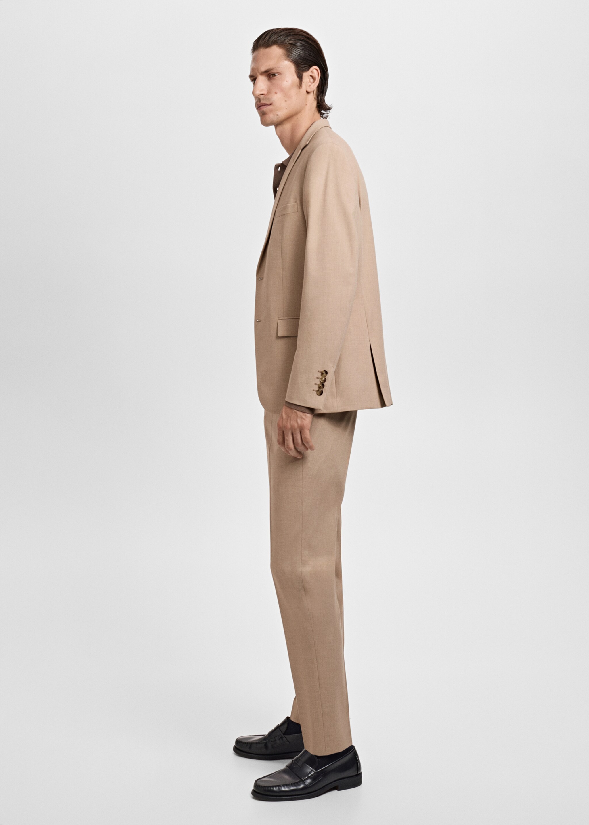 Paris slim-fit suit trousers - Details of the article 6, Beige. Ref: 17035155-00.