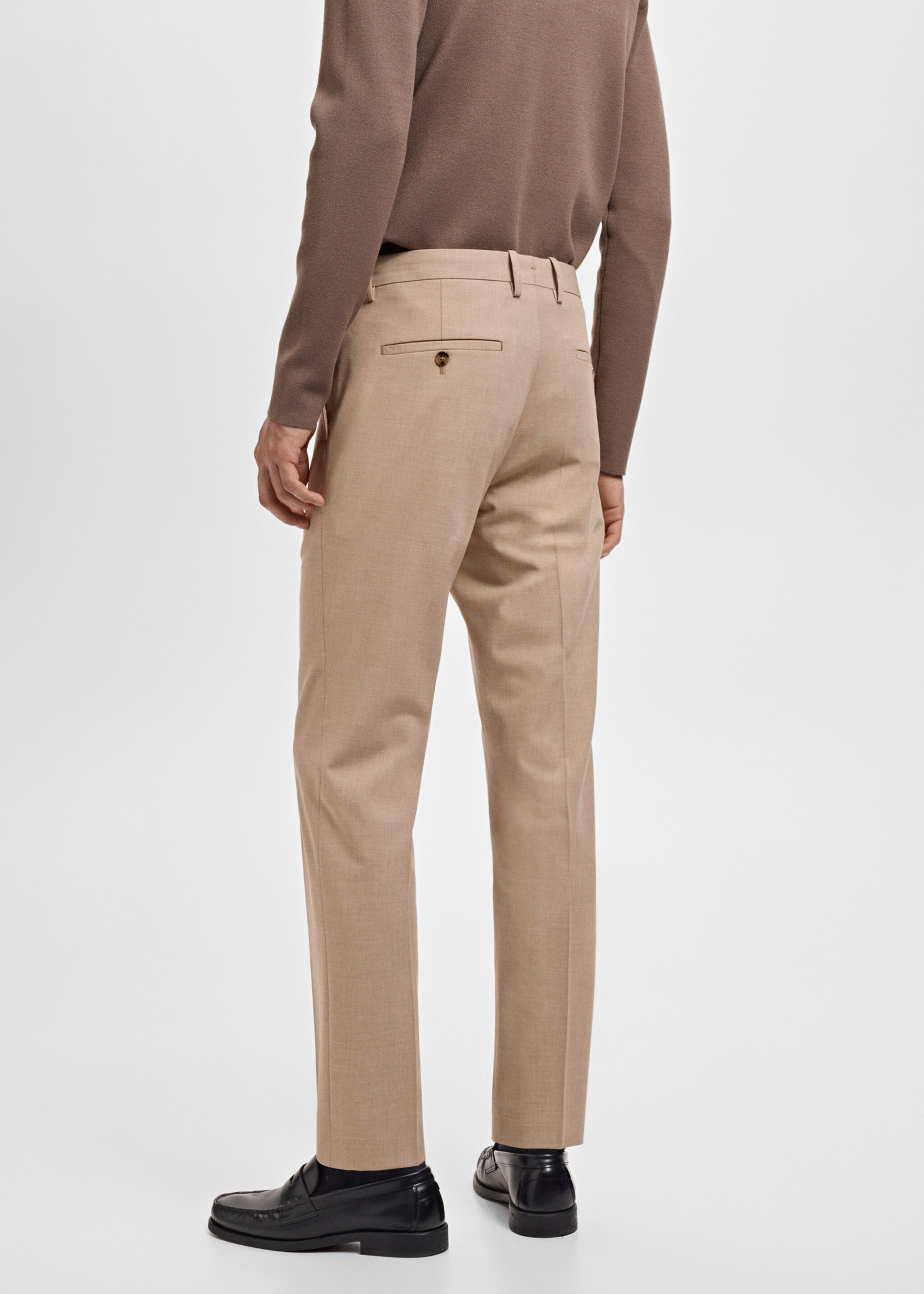 Paris slim-fit suit trousers - Reverse of the article, Beige. Ref: 17035155-00.
