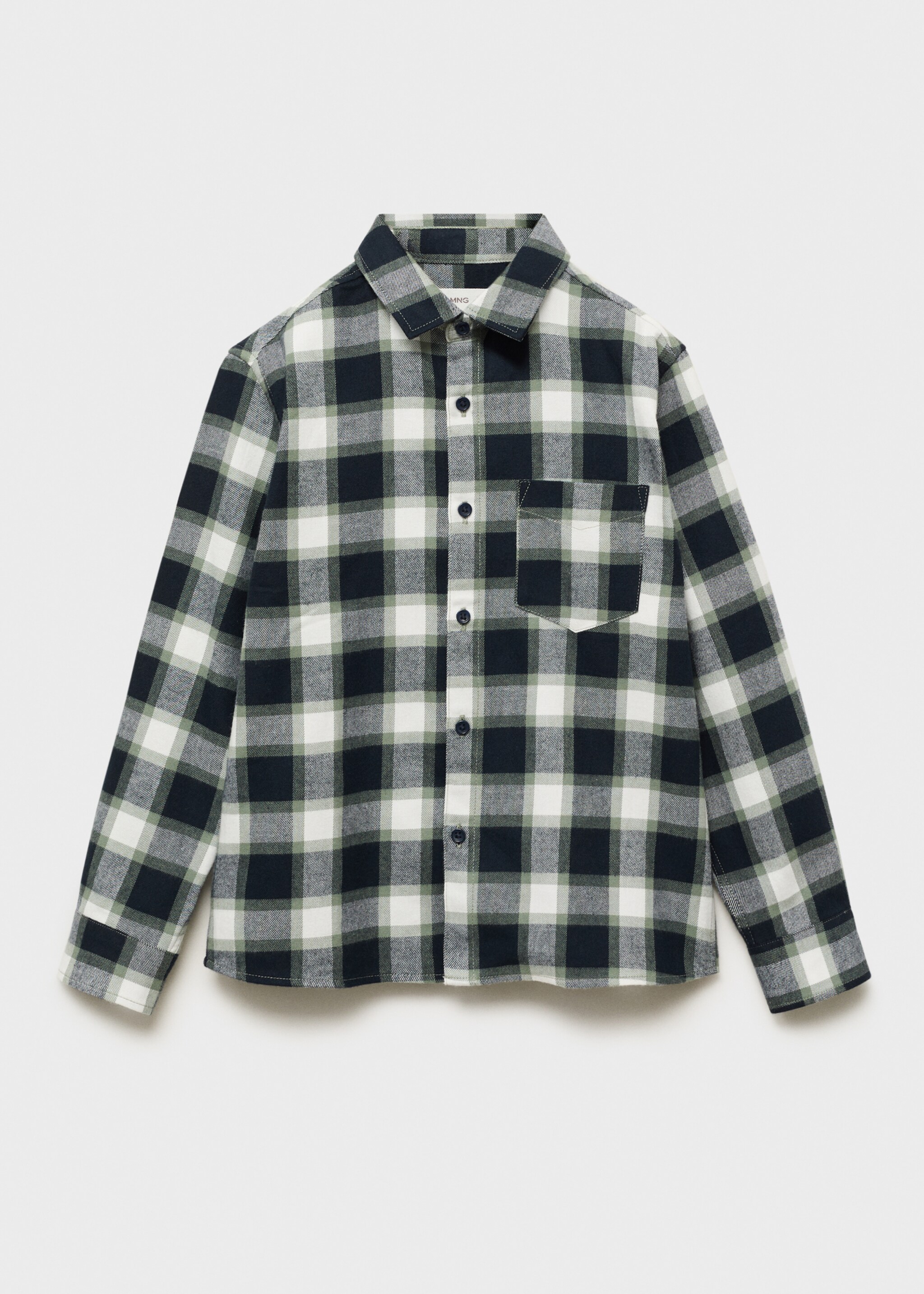Check cotton shirt - Article without model, Navy. Ref: 17035158-00.