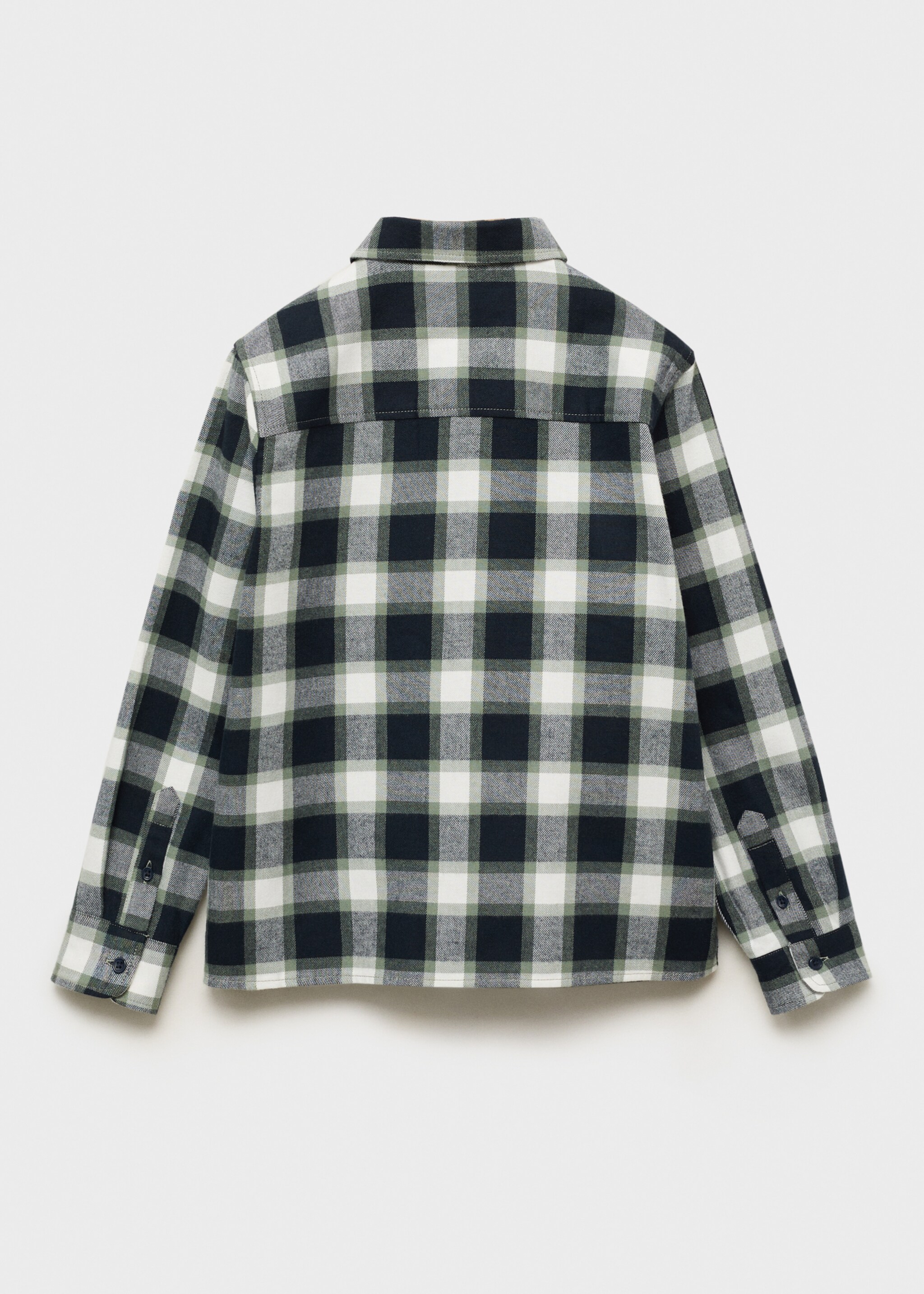 Check cotton shirt - Reverse of the article, Navy. Ref: 17035158-00.