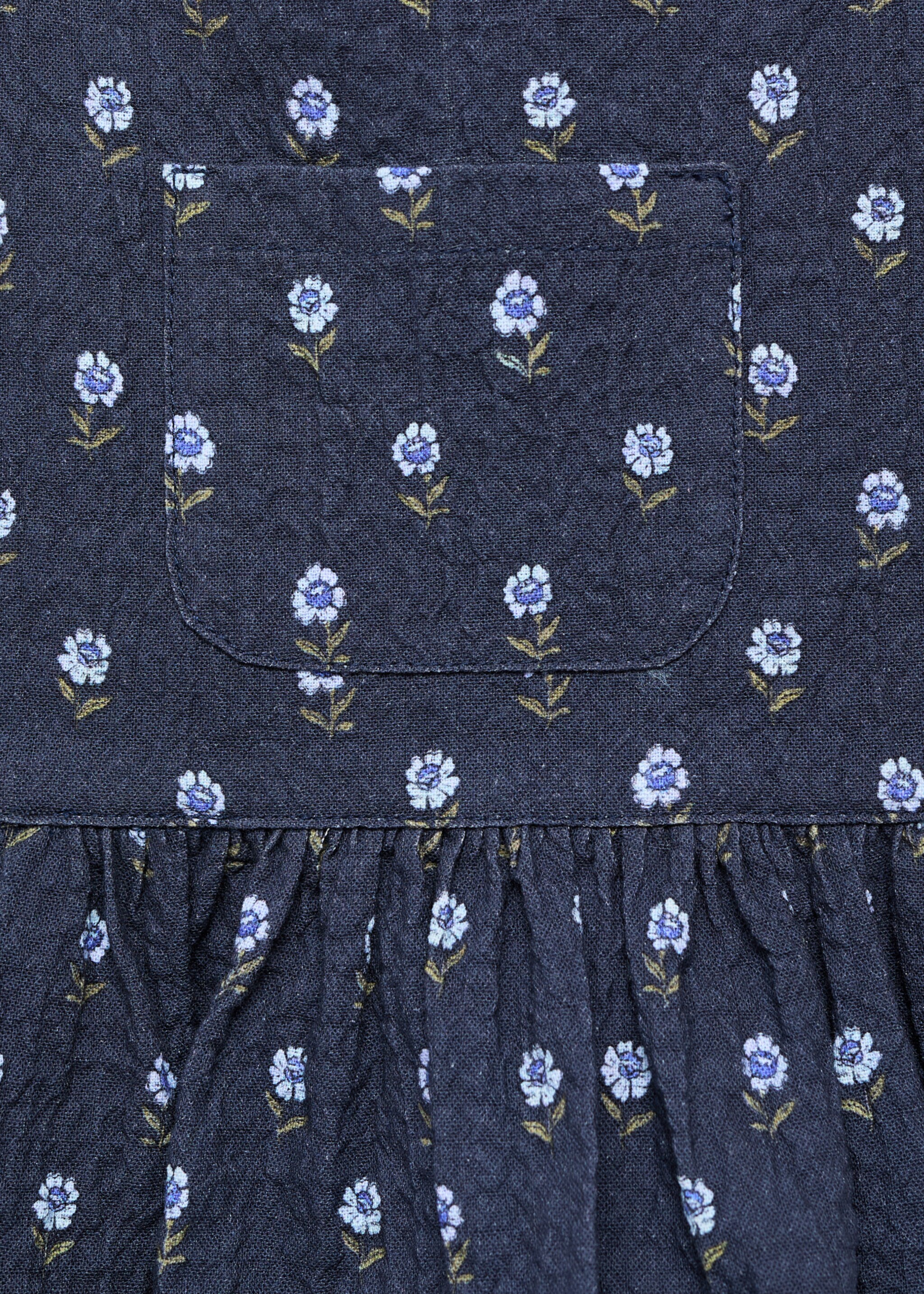 Dungaree dress flowiep - Details of the article 0, Navy. Ref: 17035162-00.