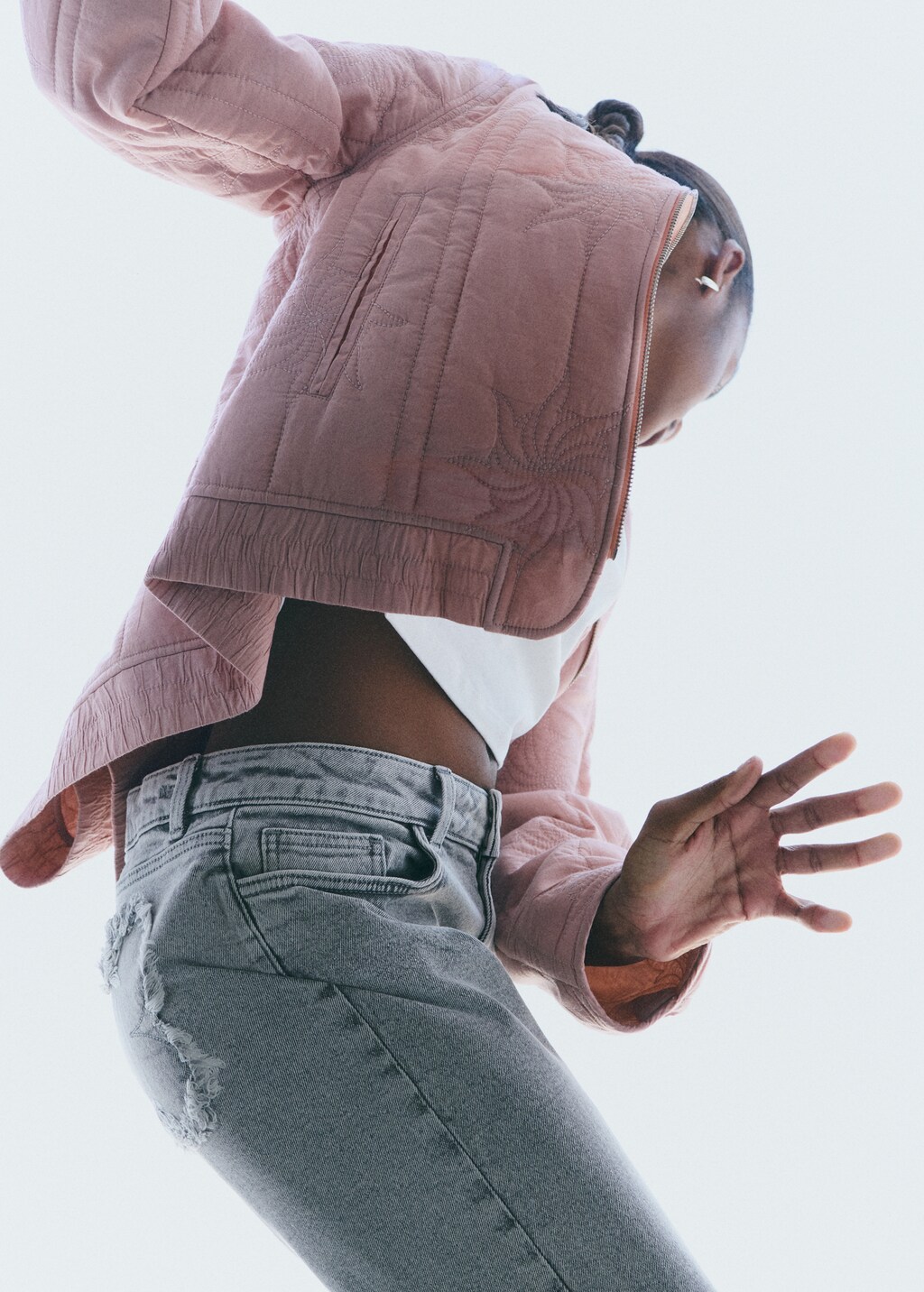 Embroidered quilted jacket