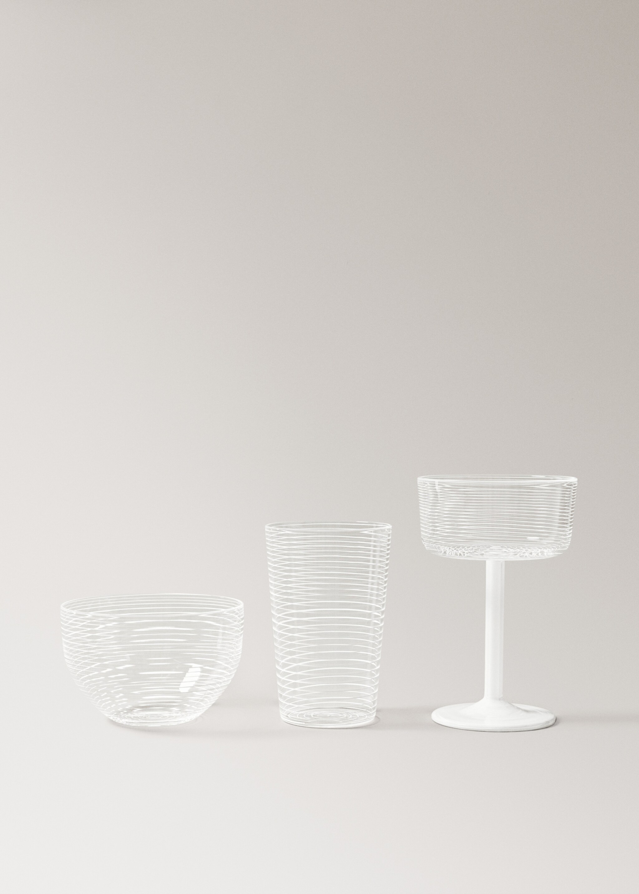 Lines borosilicate bowl - Details of the article 2, White. Ref: 17035164-00.