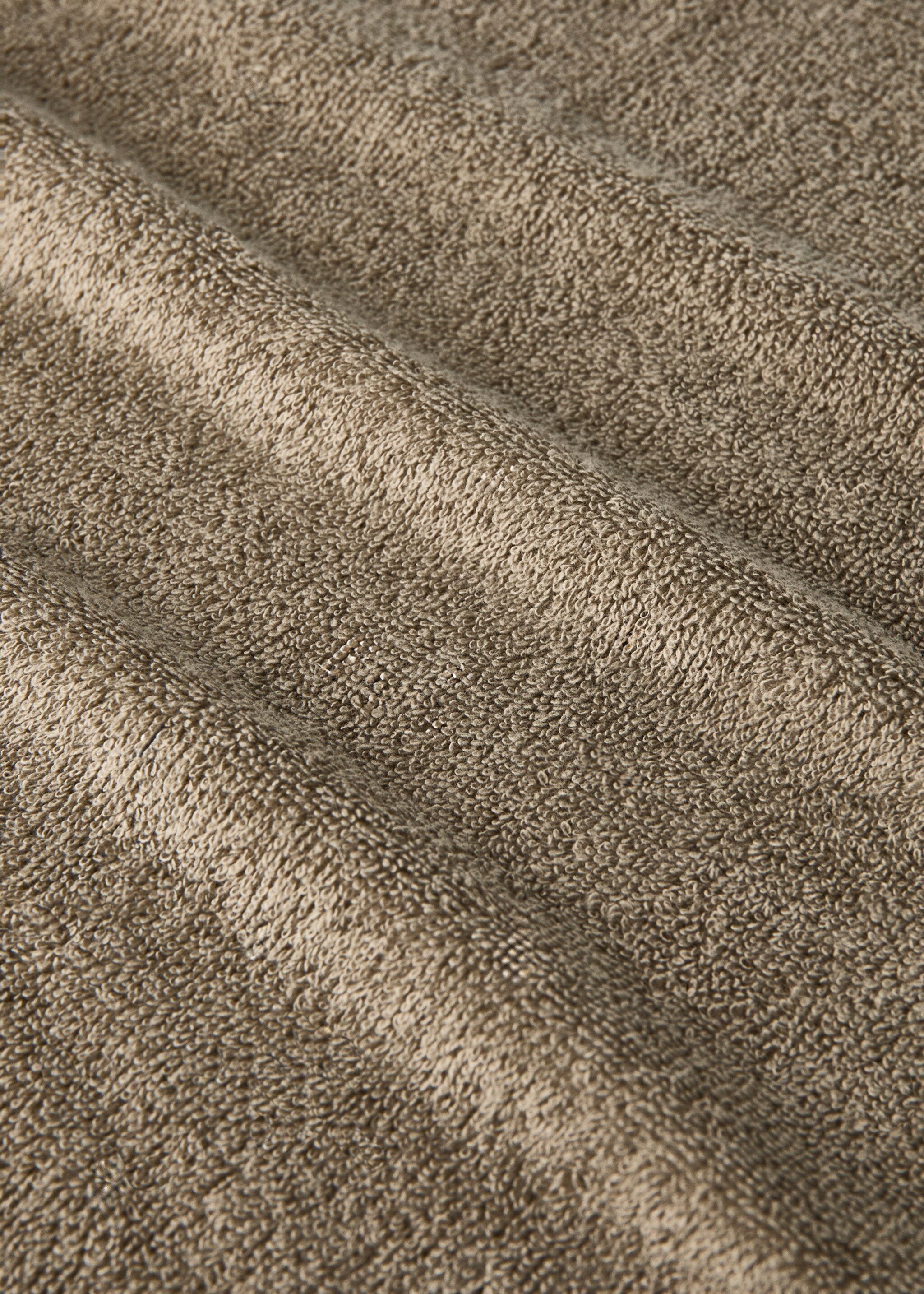 Children's shower towel with contrasting trim - Details of the article 3, Khaki. Ref: 17035171-00.