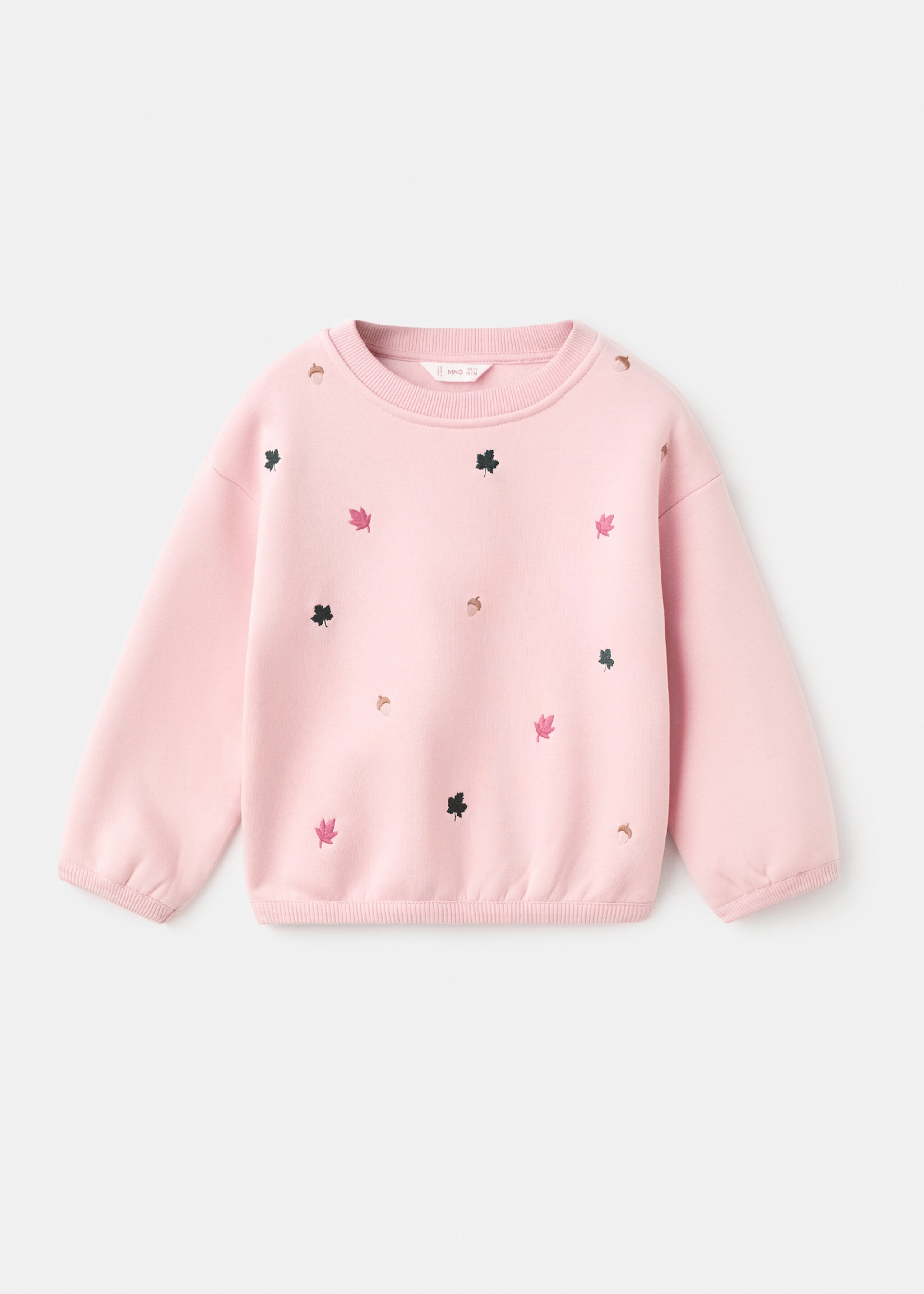 Embroidered cotton sweatshirt - Article without model, Pink. Ref: 17035172-00.