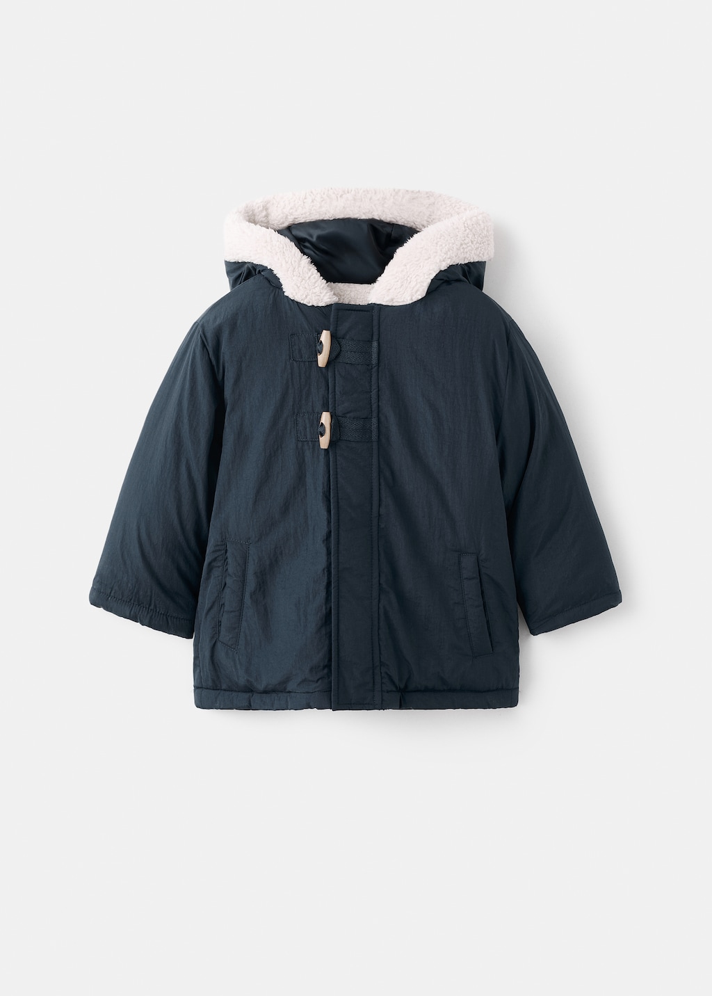 Hooded anorak with buttons