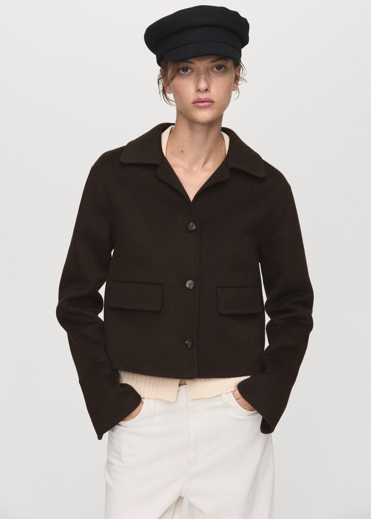 Wool jacket with buttons - Medium plane