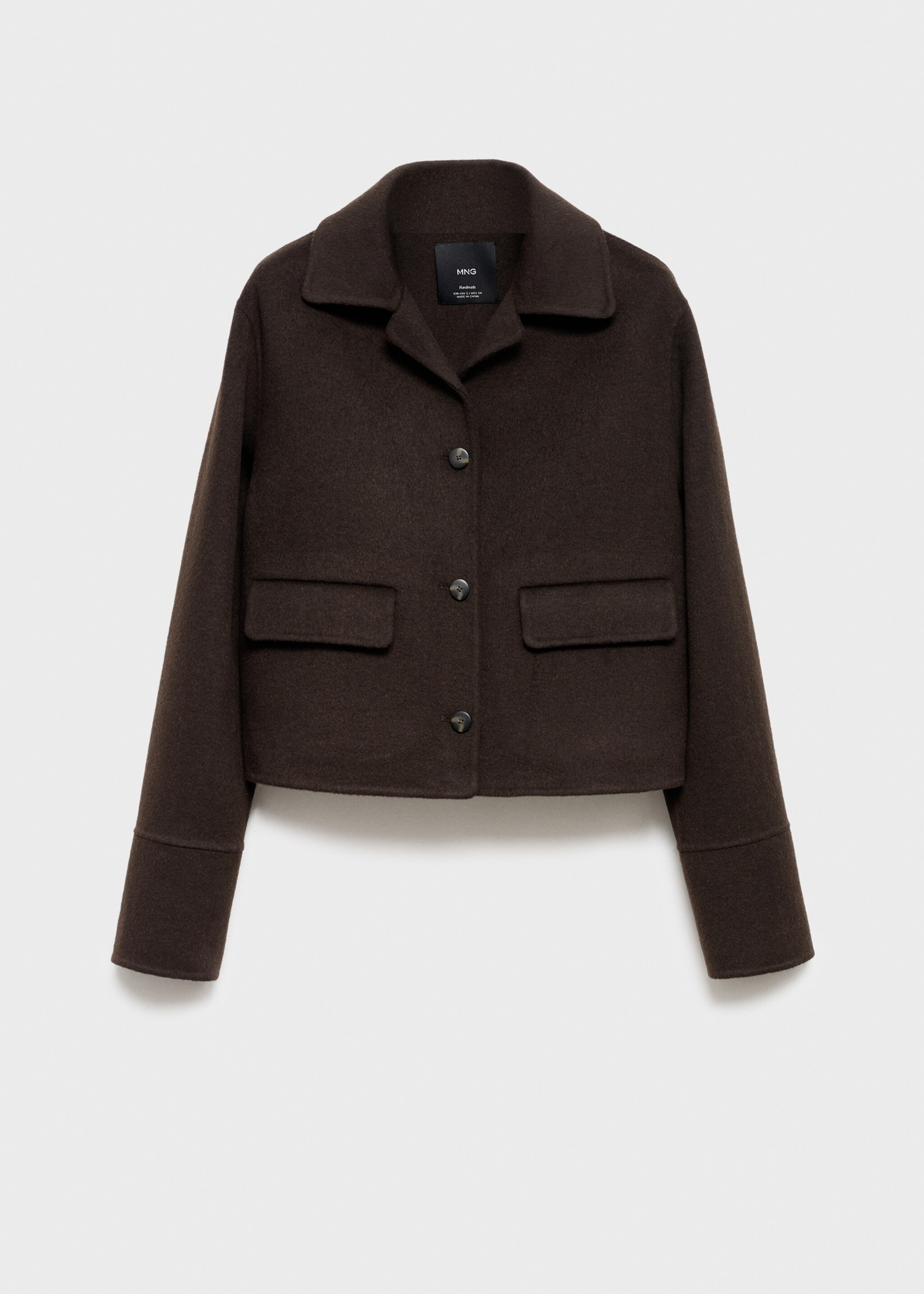 Wool jacket with buttons - Article without model, Coffee. Ref: 17035790-00.