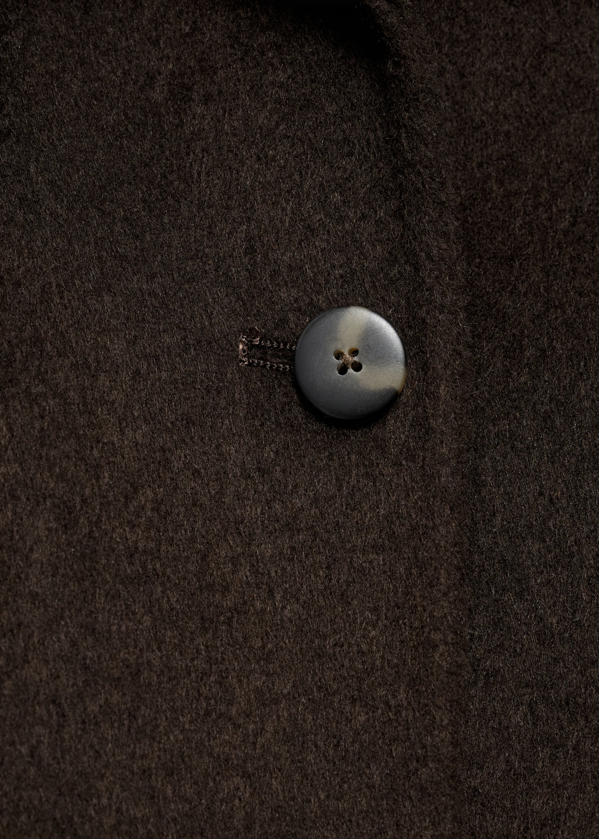 Wool jacket with buttons - Details of the article 8, Coffee. Ref: 17035790-00.