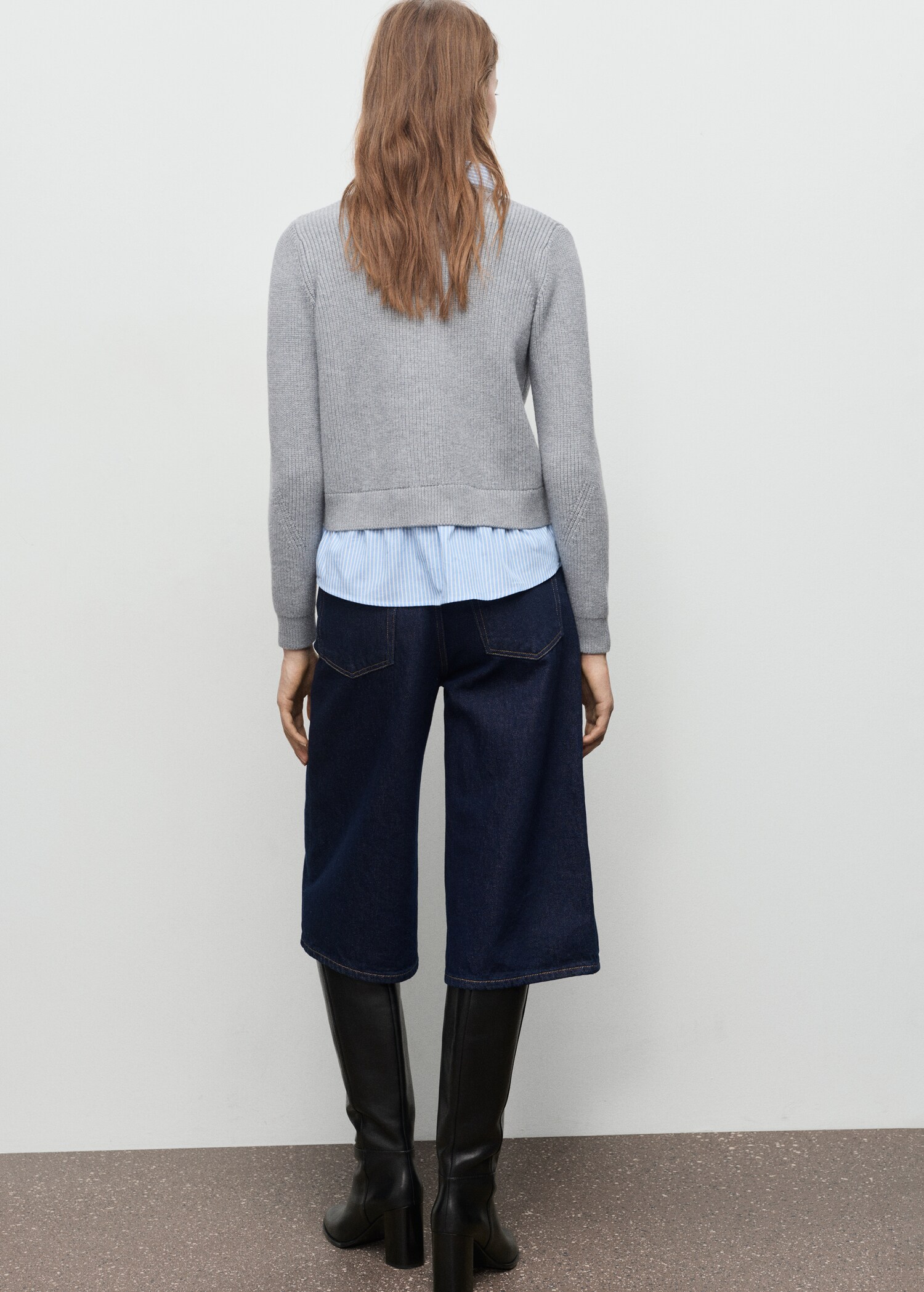 Combined knitted cardigan - Reverse of the article