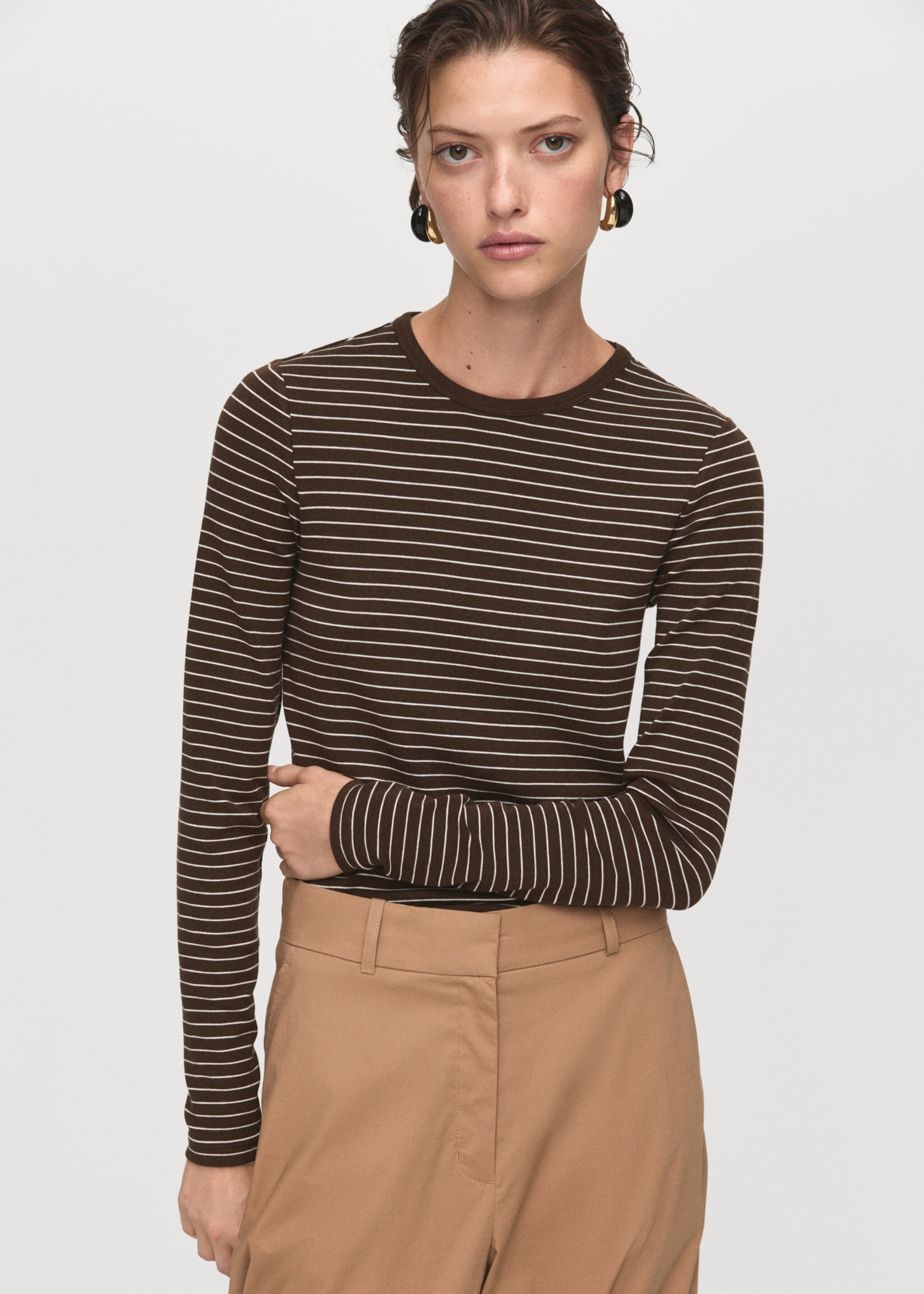 T-shirt paul - Medium plane, Brown. Ref: 17035797-00.