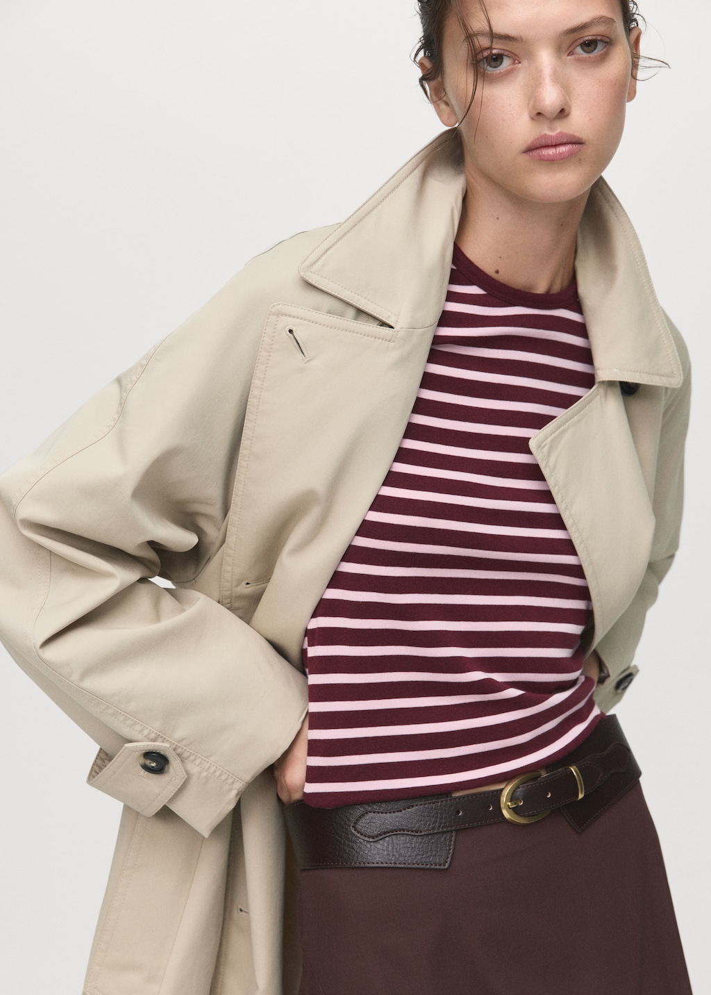 Long-sleeved striped t-shirt