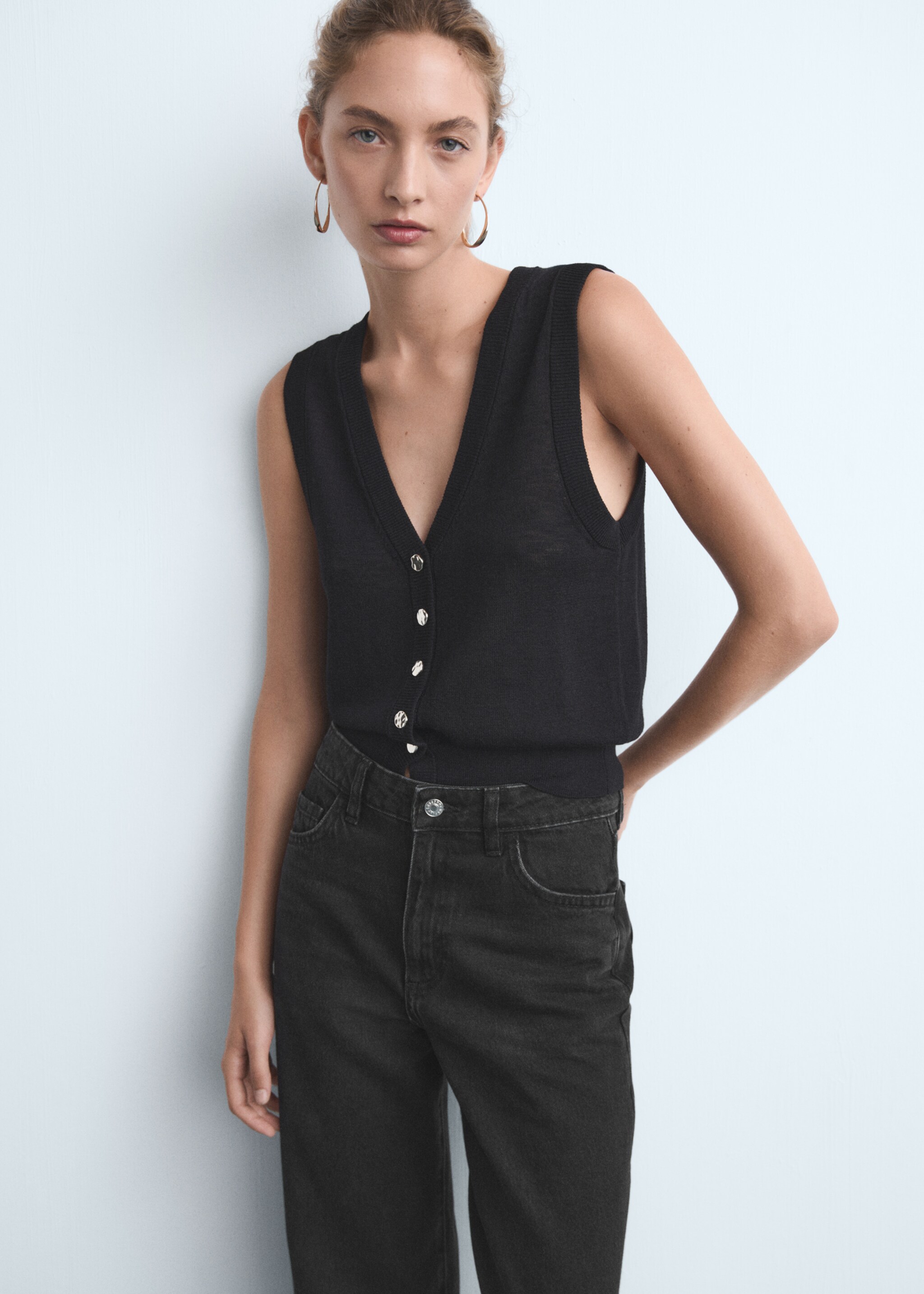 Jean Danila wideleg taille haute - Détail de l'article 1, Black denim. Ref: 17035798-00.