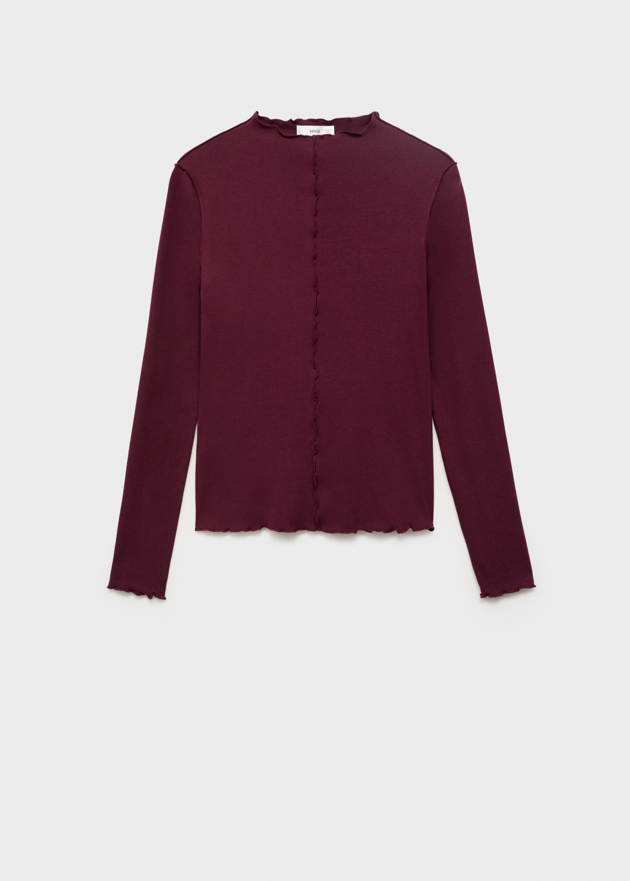 Scalloped edges T-shirt - Article without model, Burgundy. Ref: 17035799-00.