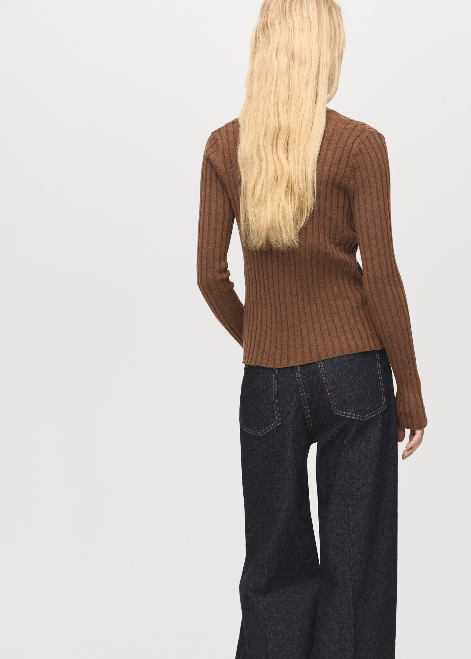 Cardigan maille fine côtelée - Verso de l’article