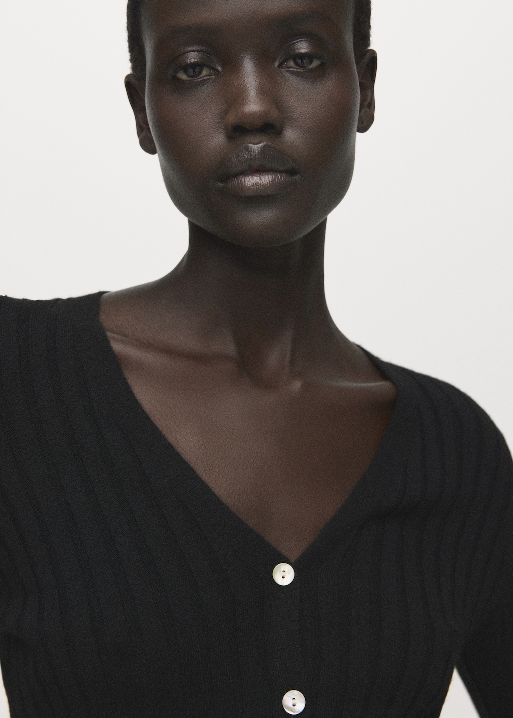 Mango Fine rib knit cardigan