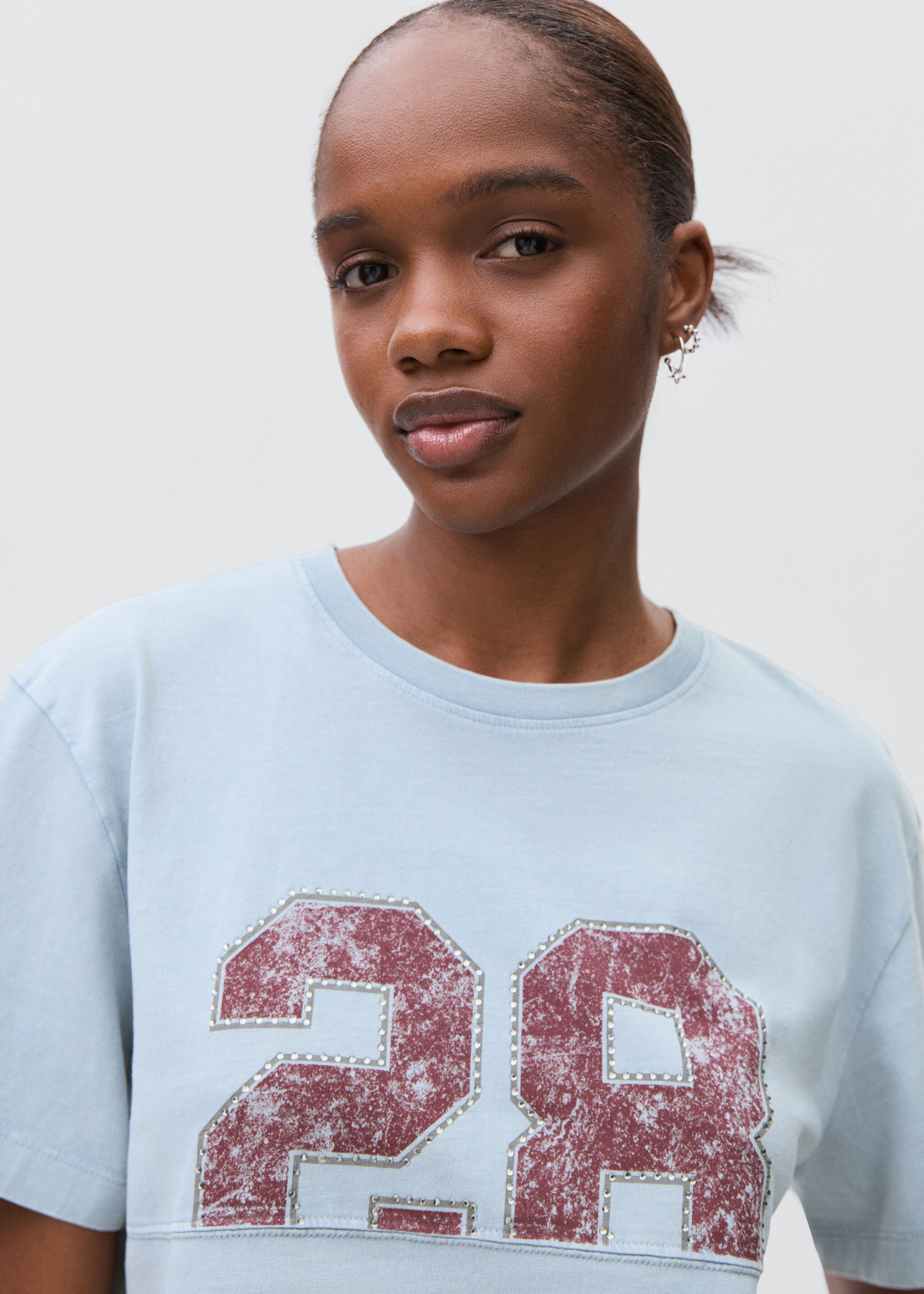 T-shirt en coton imprimé - Détail de l'article 1, Bleu ciel. Ref: 17035801-00.
