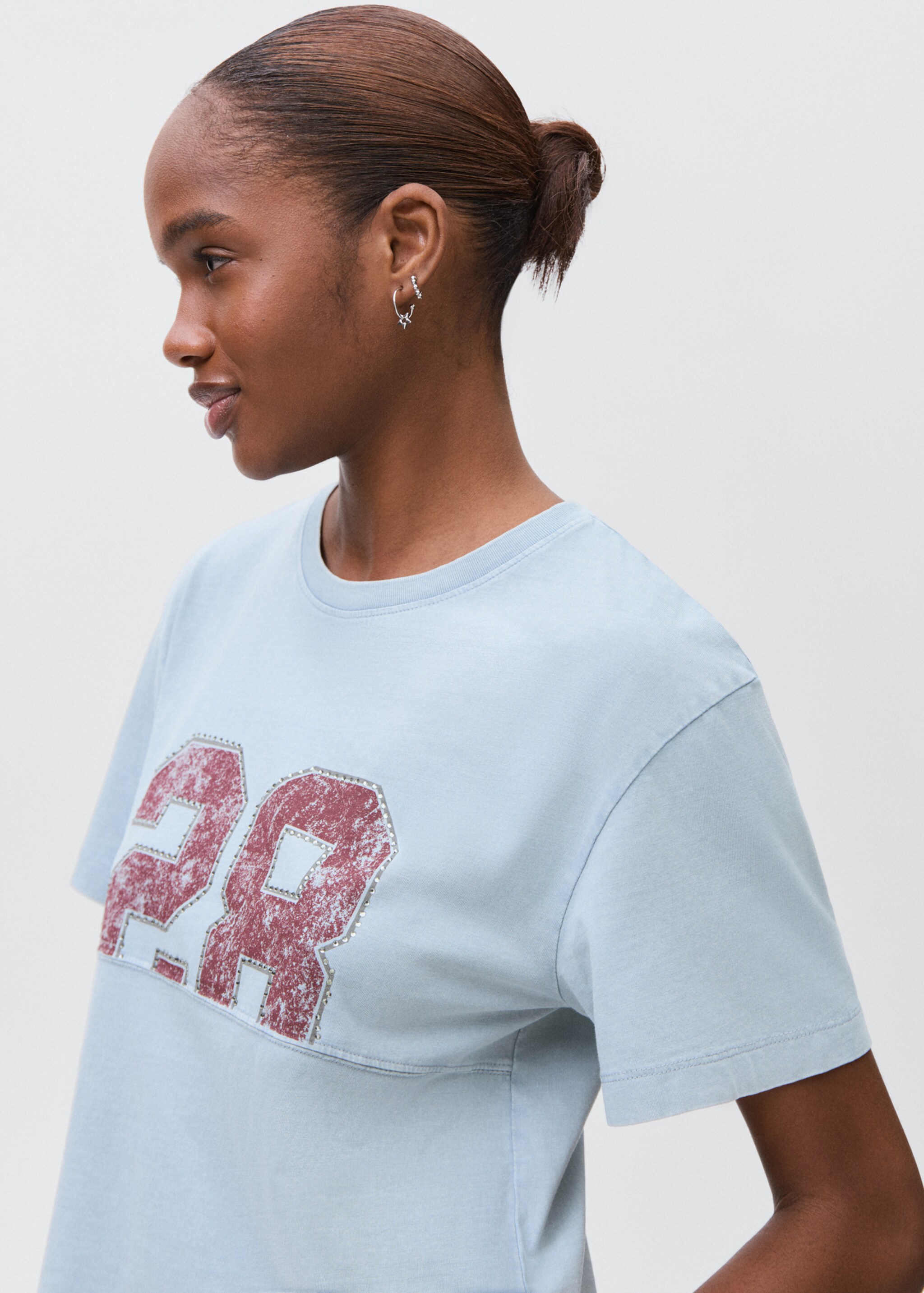 T-shirt en coton imprimé - Détail de l'article 2, Bleu ciel. Ref: 17035801-00.