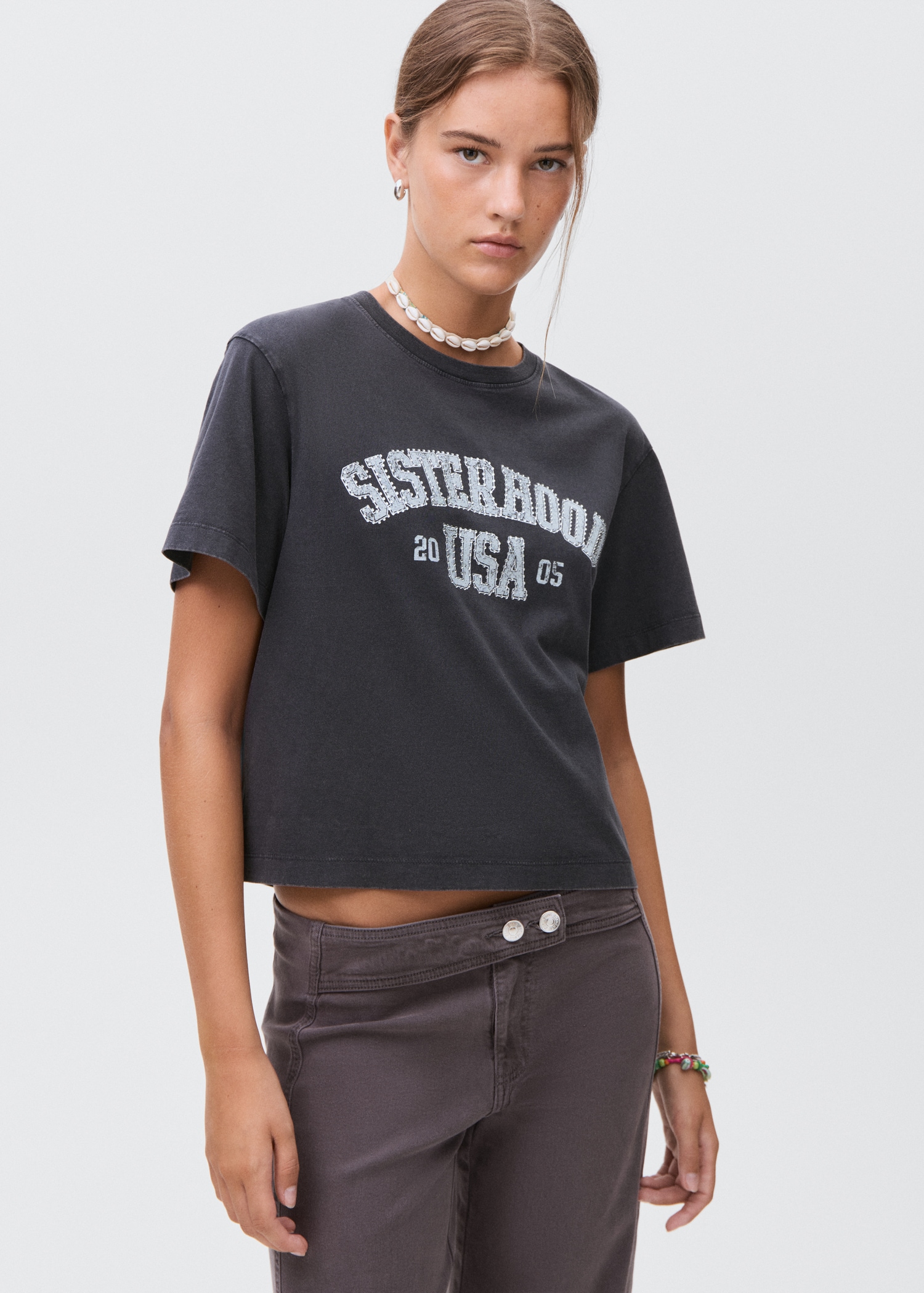 Camiseta algodón estampada - Plano medio