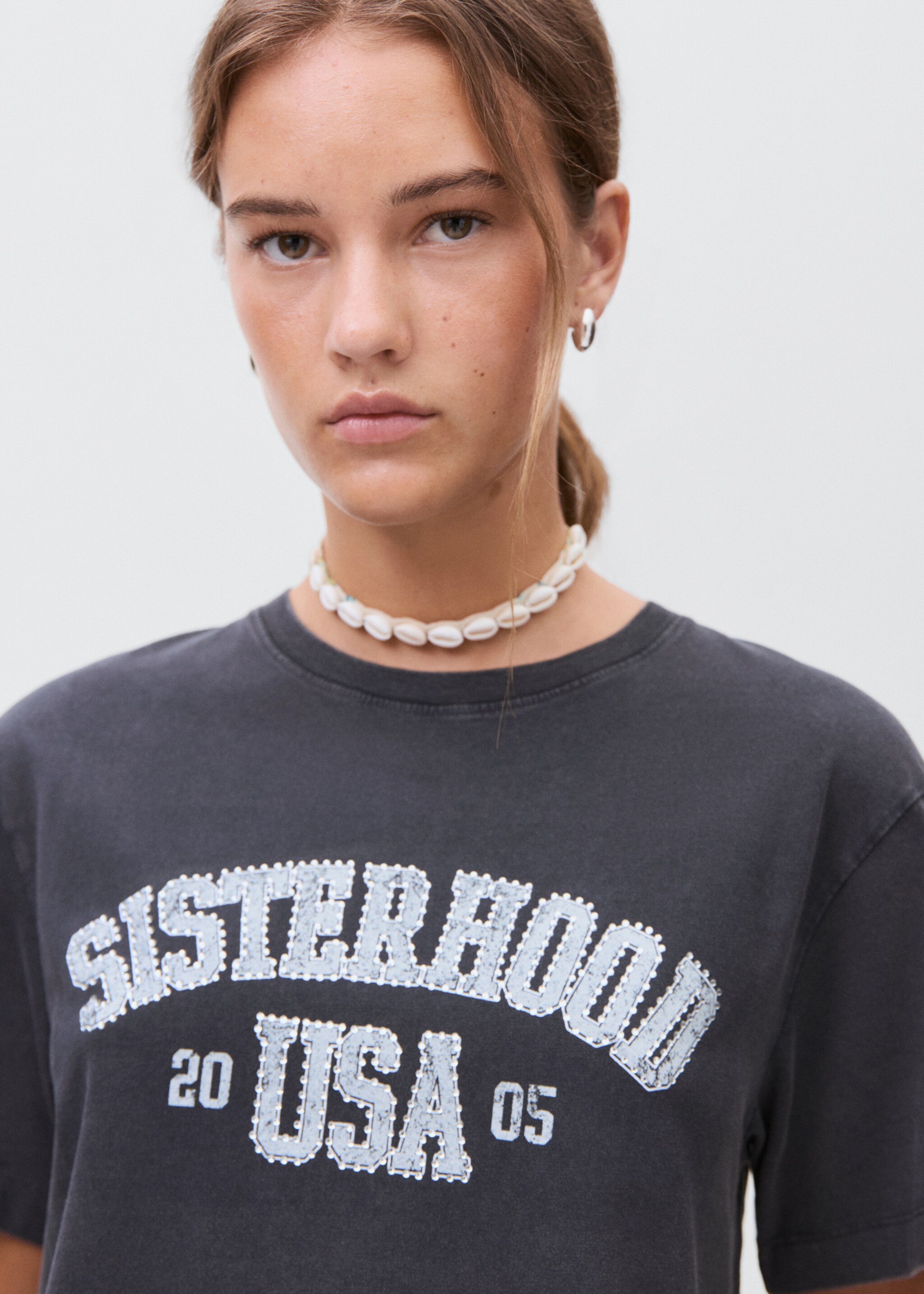 T-shirt en coton imprimé - Détail de l'article 1, Gris anthracite. Ref: 17035802-00.