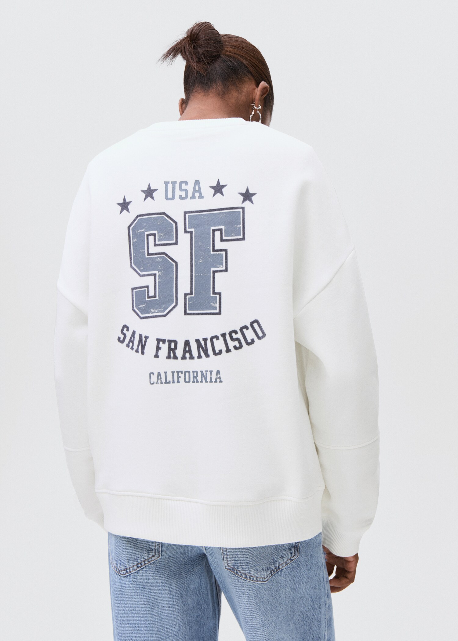 Printed cotton sweatshirt - Reverse of the article