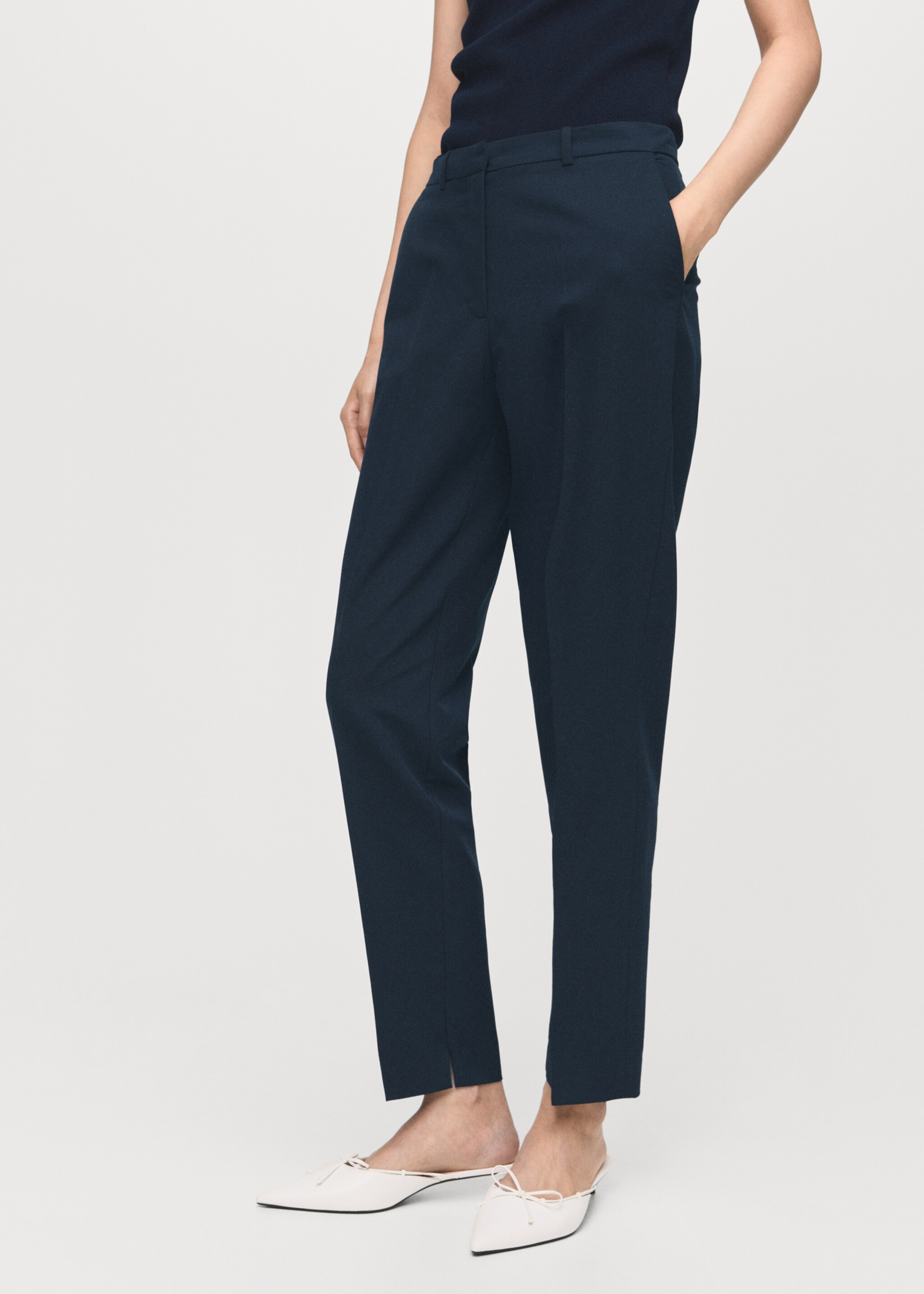 Straight suit trousers - Medium plane, Navy. Ref: 17035806-00.
