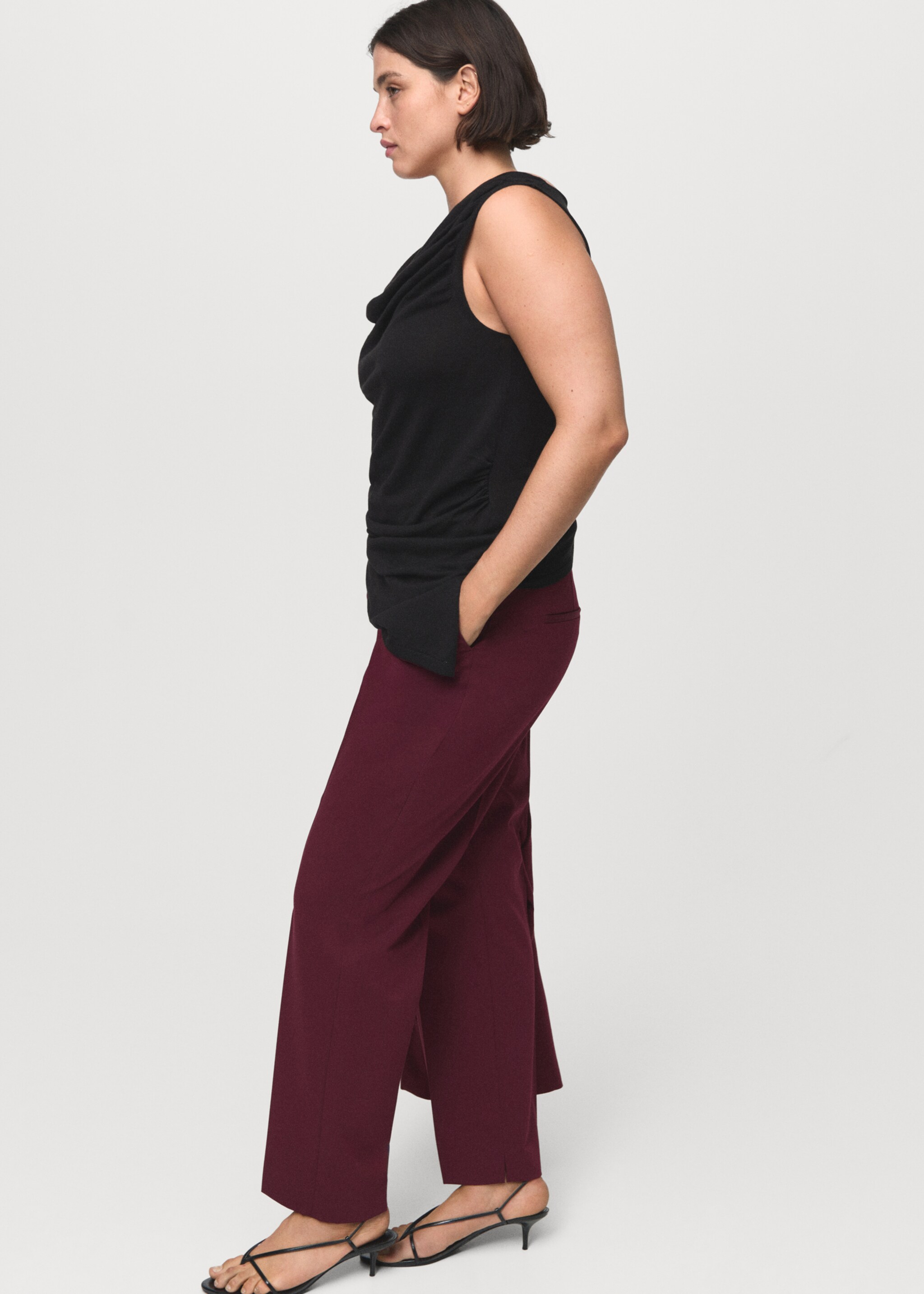 Pantalon droit costume - Détail de l'article 5, Lie de vin. Ref: 17035806-00.