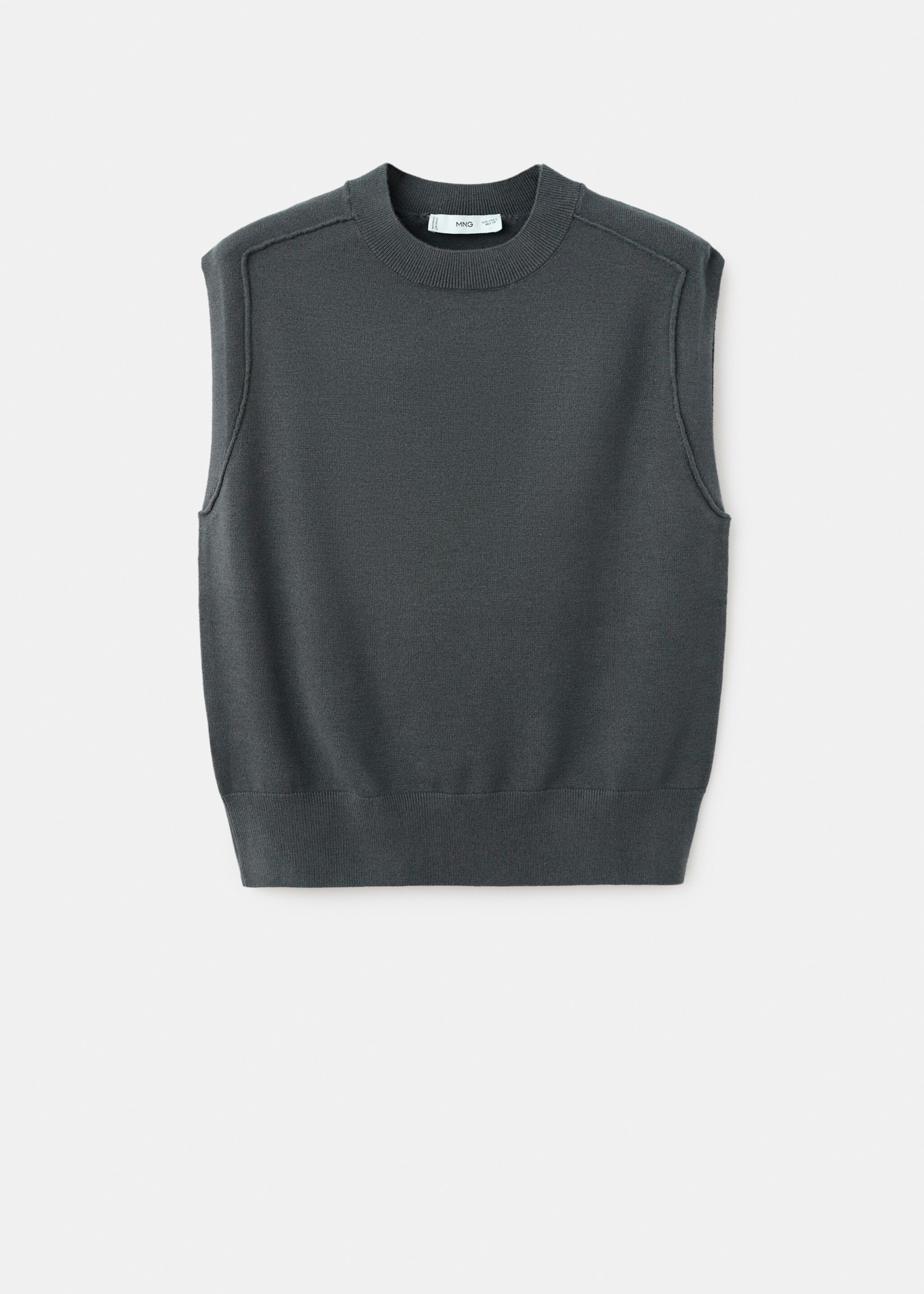 Gilet en maille à coutures - Article sans modèle, Gris anthracite. Ref: 17035809-00.