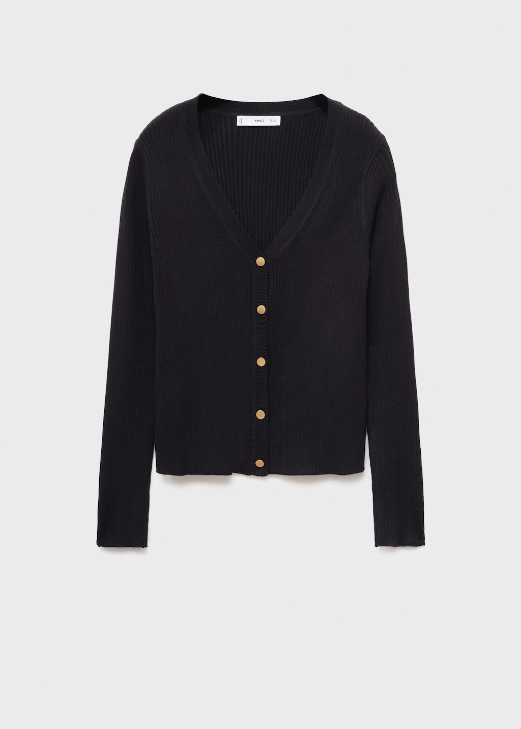 Ribbed buttoned cardigan