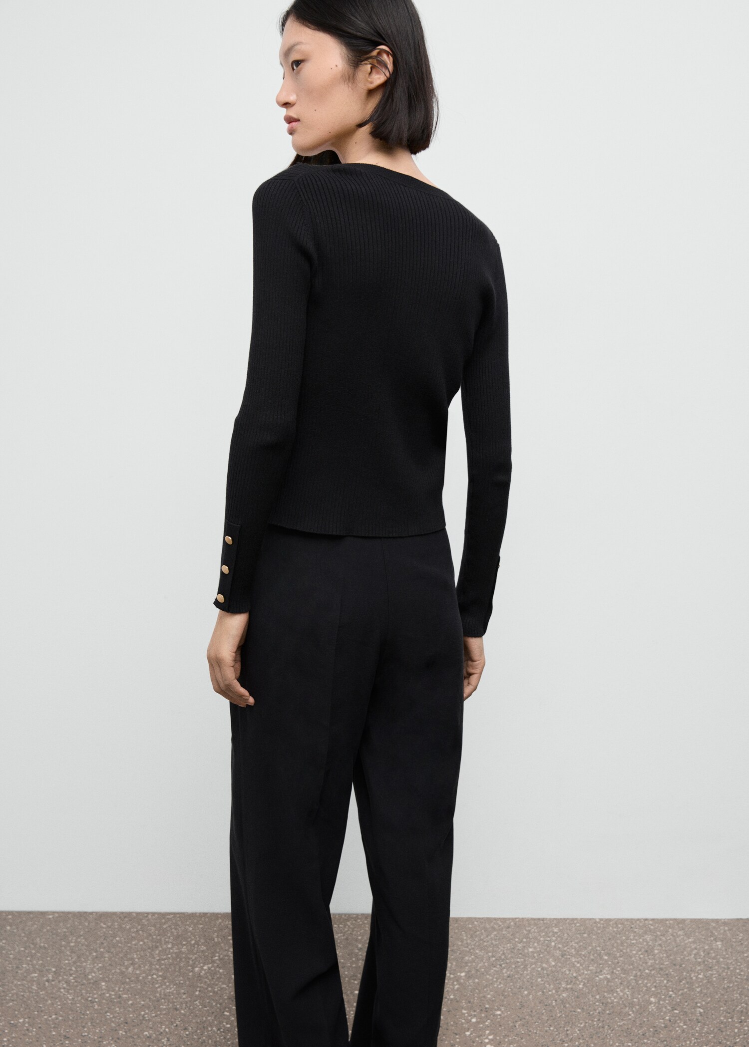 Cardigan canalé botones - Reverso del artículo