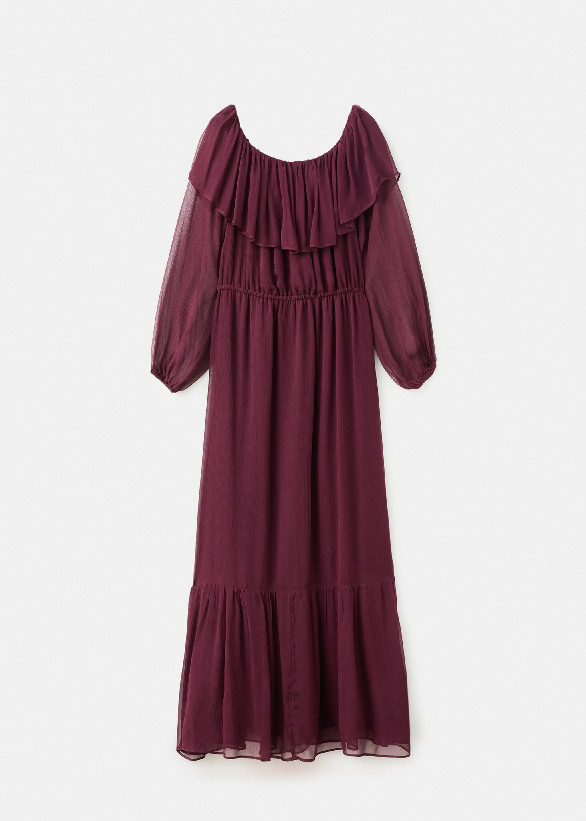 Vestido palabra de honor volante - Artículo sin modelo, Burdeos. Ref: 17035813-00.