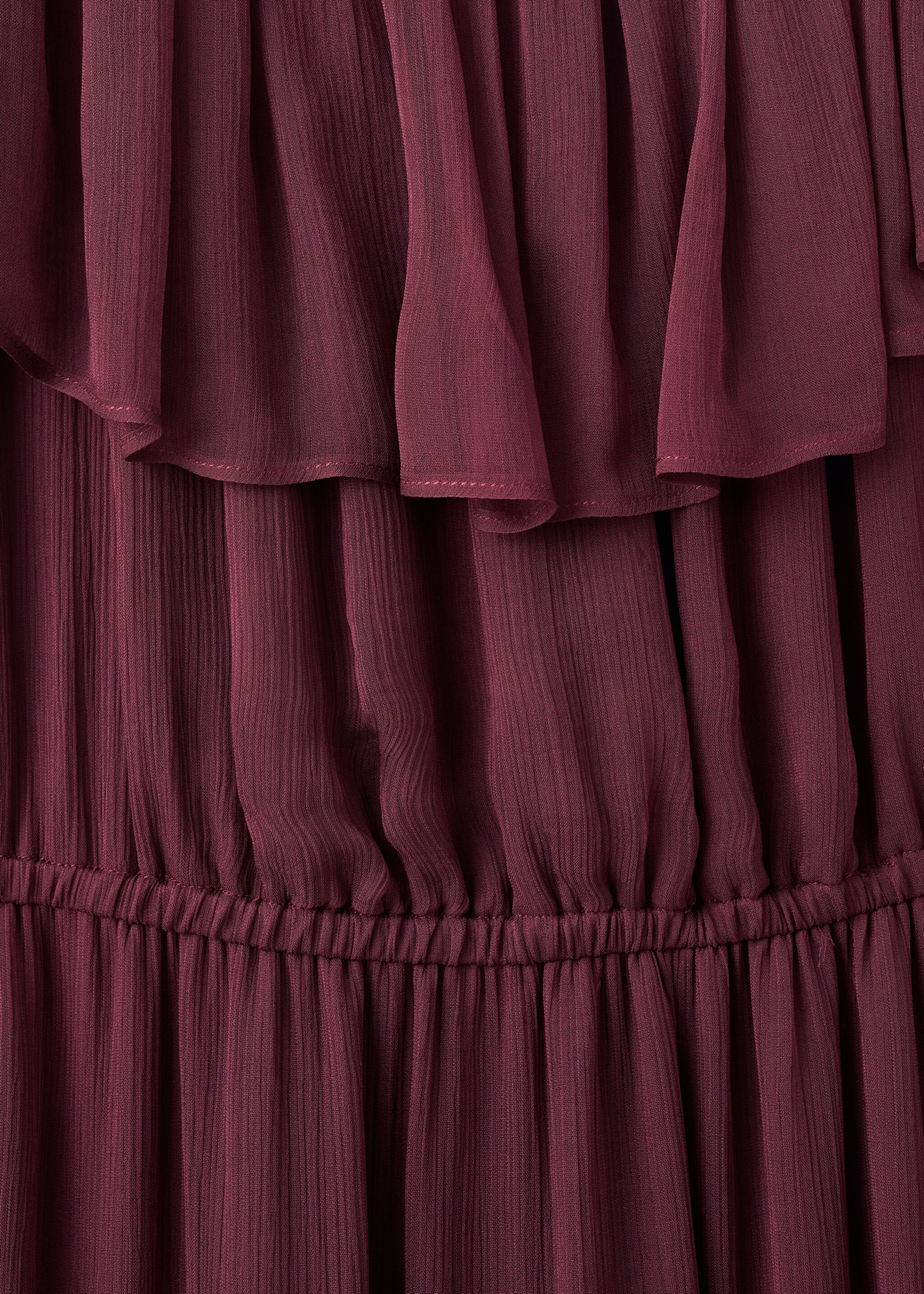 Vestido palabra de honor volante - Detalle del artículo 8, Burdeos. Ref: 17035813-00.