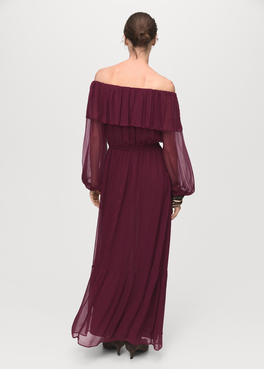 Strapless dress with ruffles