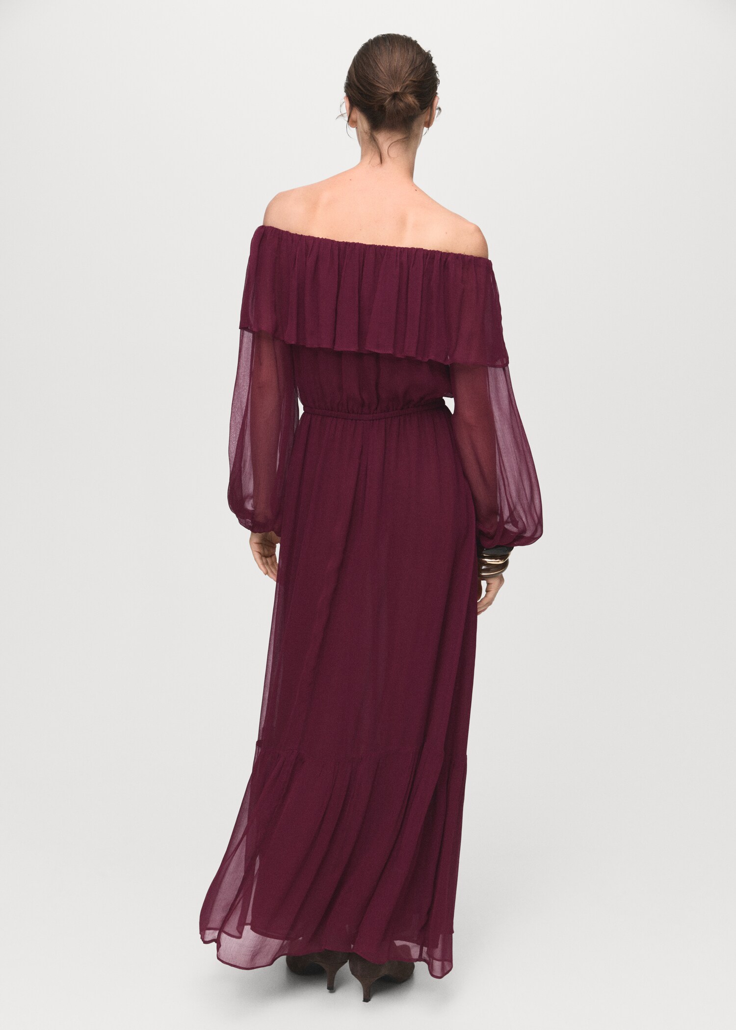Vestido palabra de honor volante - Reverso del artículo