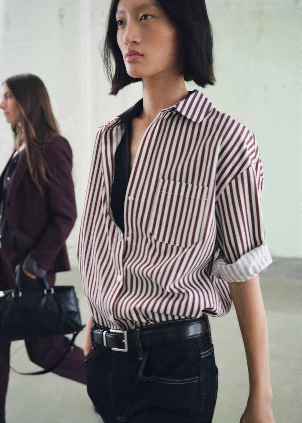 Pocket striped shirt